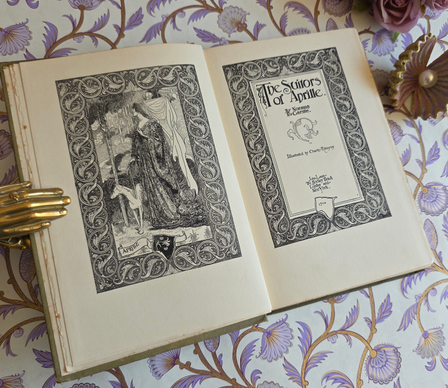 1900 The Suitors of Aprille by Norman Garstin - Illustrated Antique Fairy Tale Book