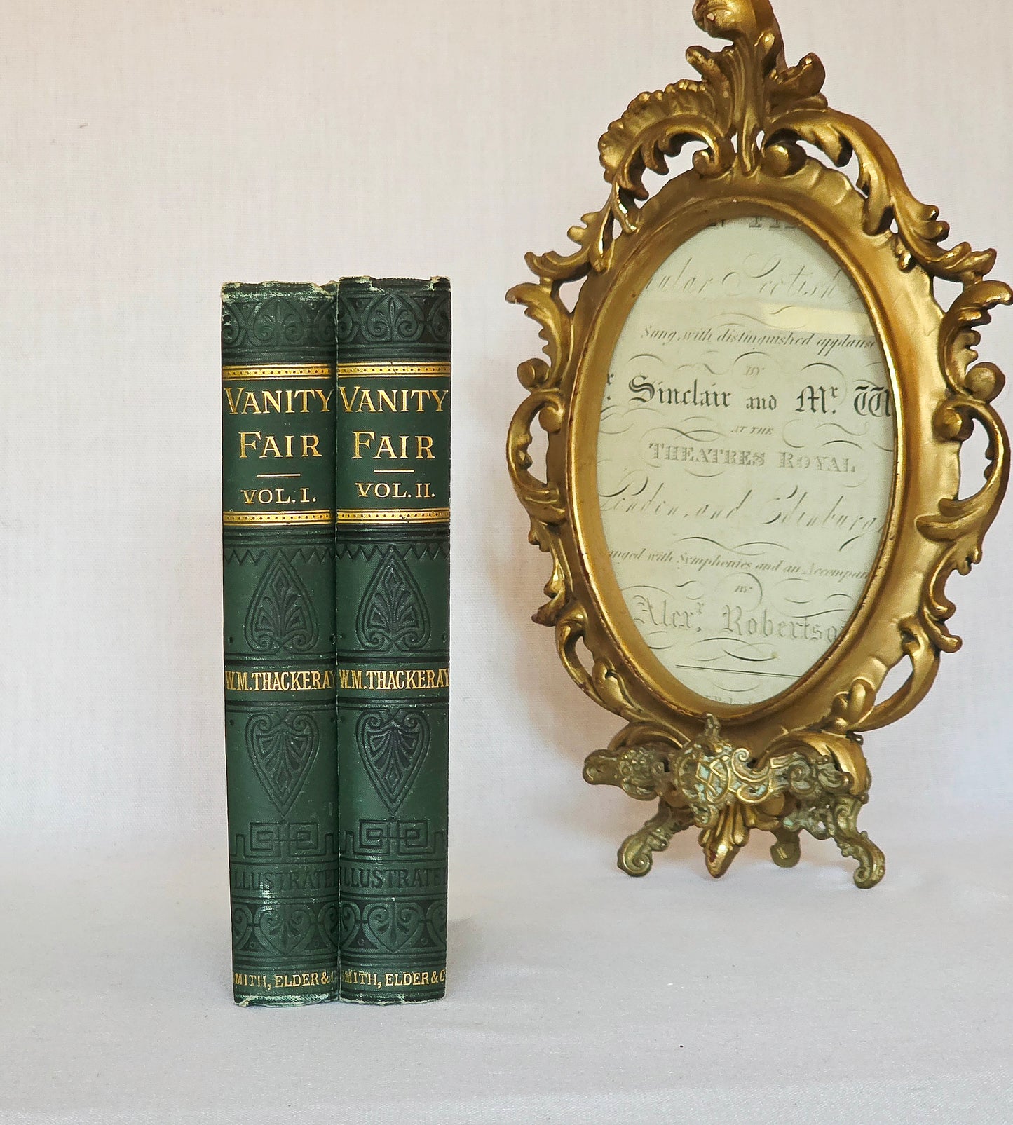 1888 Vanity Fair by William Makepeace Thackeray - Illustrated Antique Book in Two Volumes