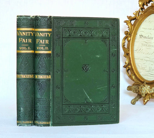 1888 Vanity Fair by William Makepeace Thackeray - Illustrated Antique Book in Two Volumes