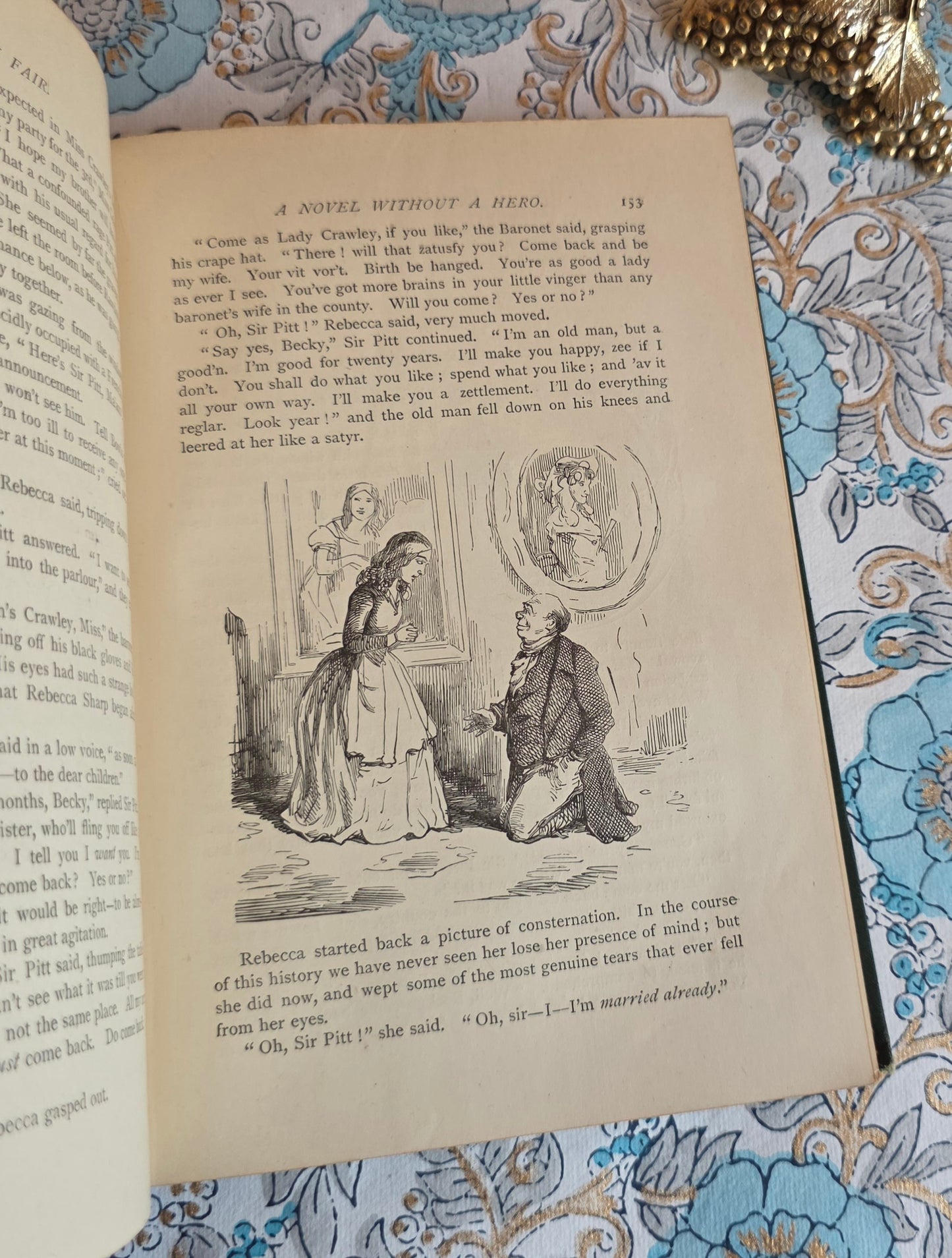 1888 Vanity Fair by William Makepeace Thackeray - Illustrated Antique Book in Two Volumes