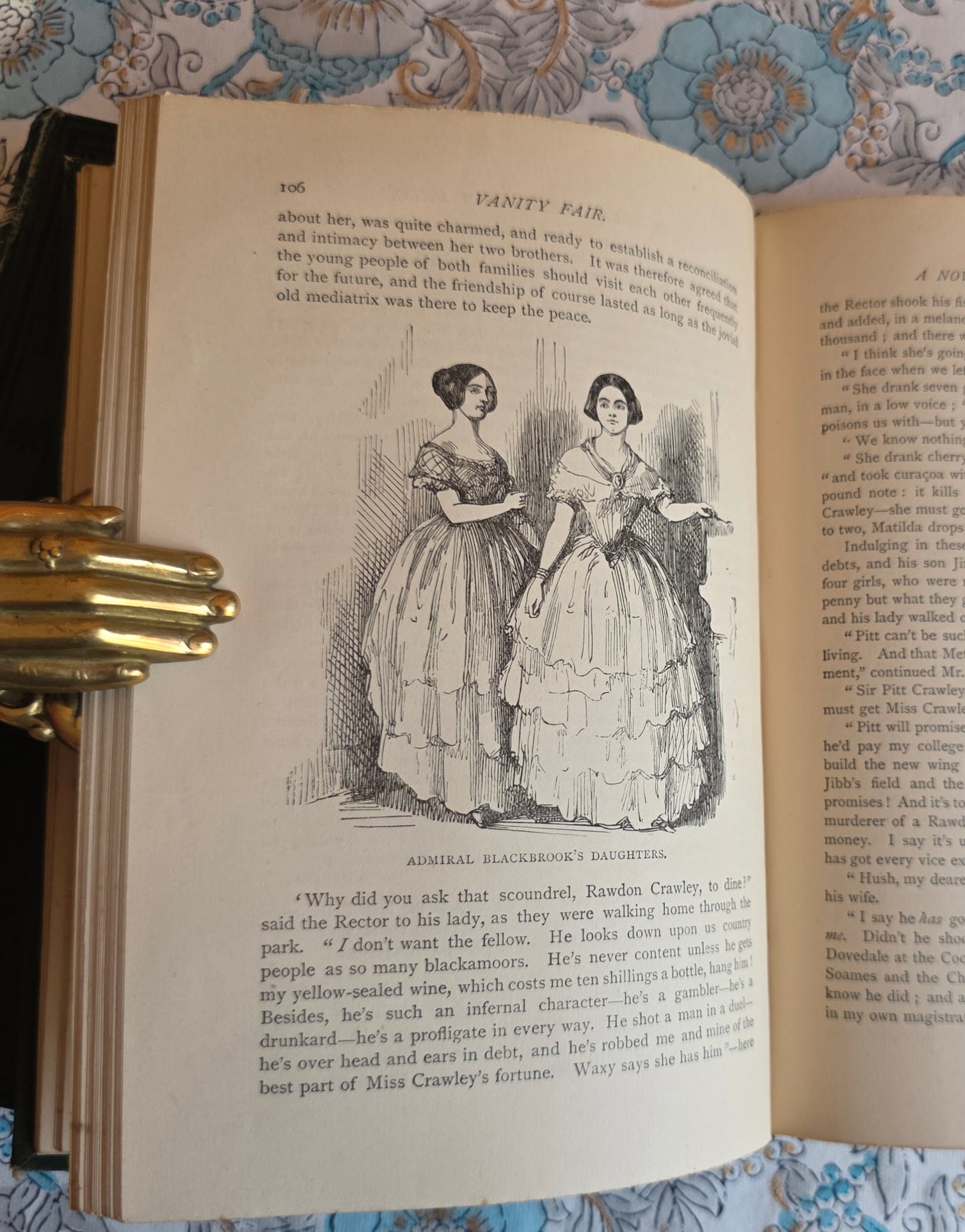 1888 Vanity Fair by William Makepeace Thackeray - Illustrated Antique Book in Two Volumes