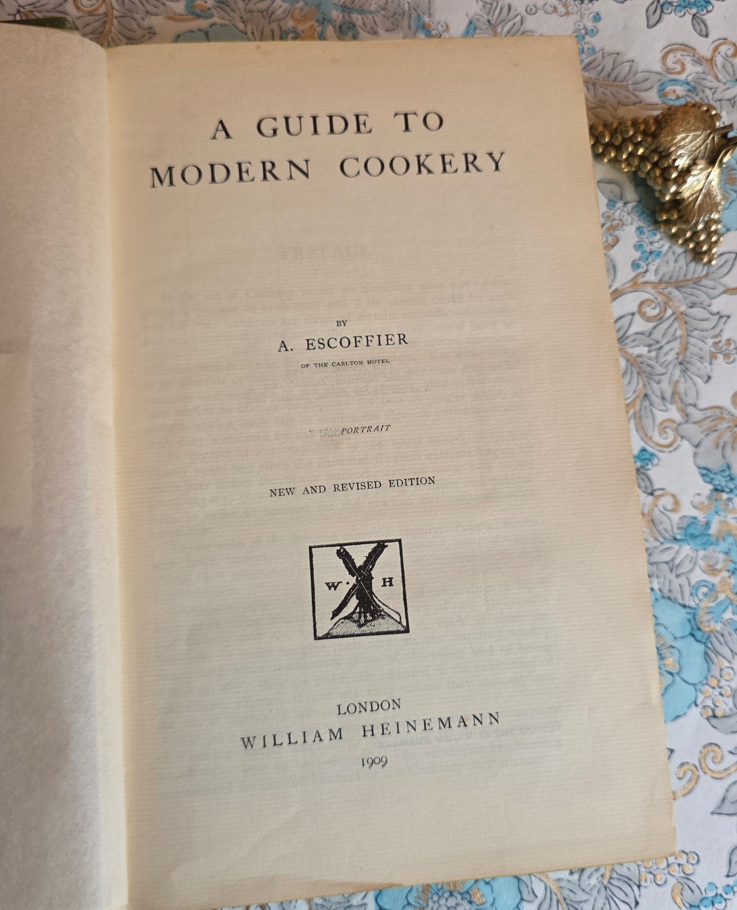1909 A Guide to Modern Cookery by A Escoffier -  Autograph Presentation Copy