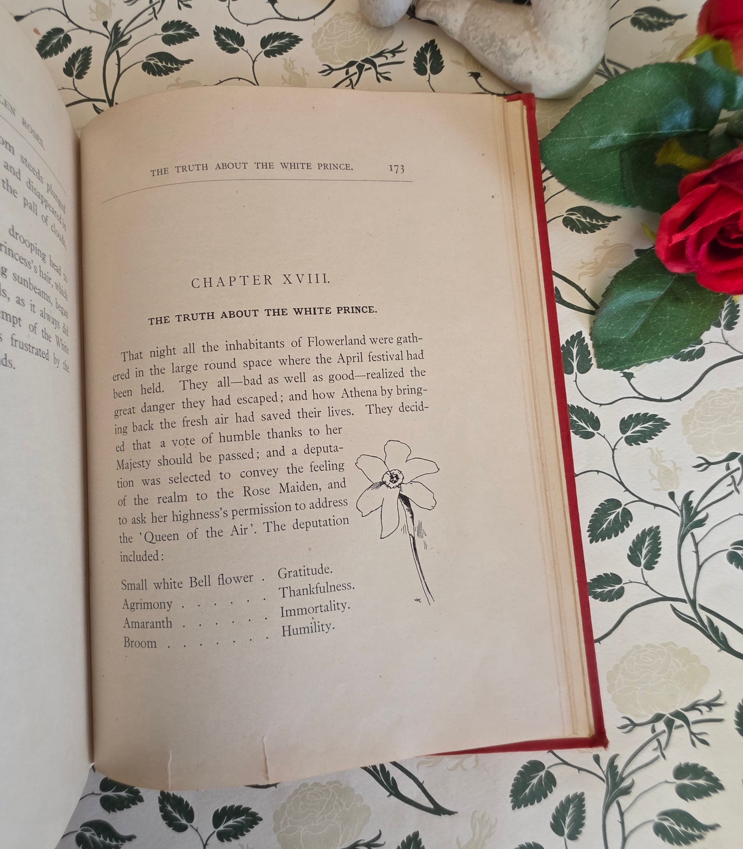 RARE 1902 The White Prince of the Stolen Roses - A Story of Flowerland by Kate Stanway - Illustrated Antique Book