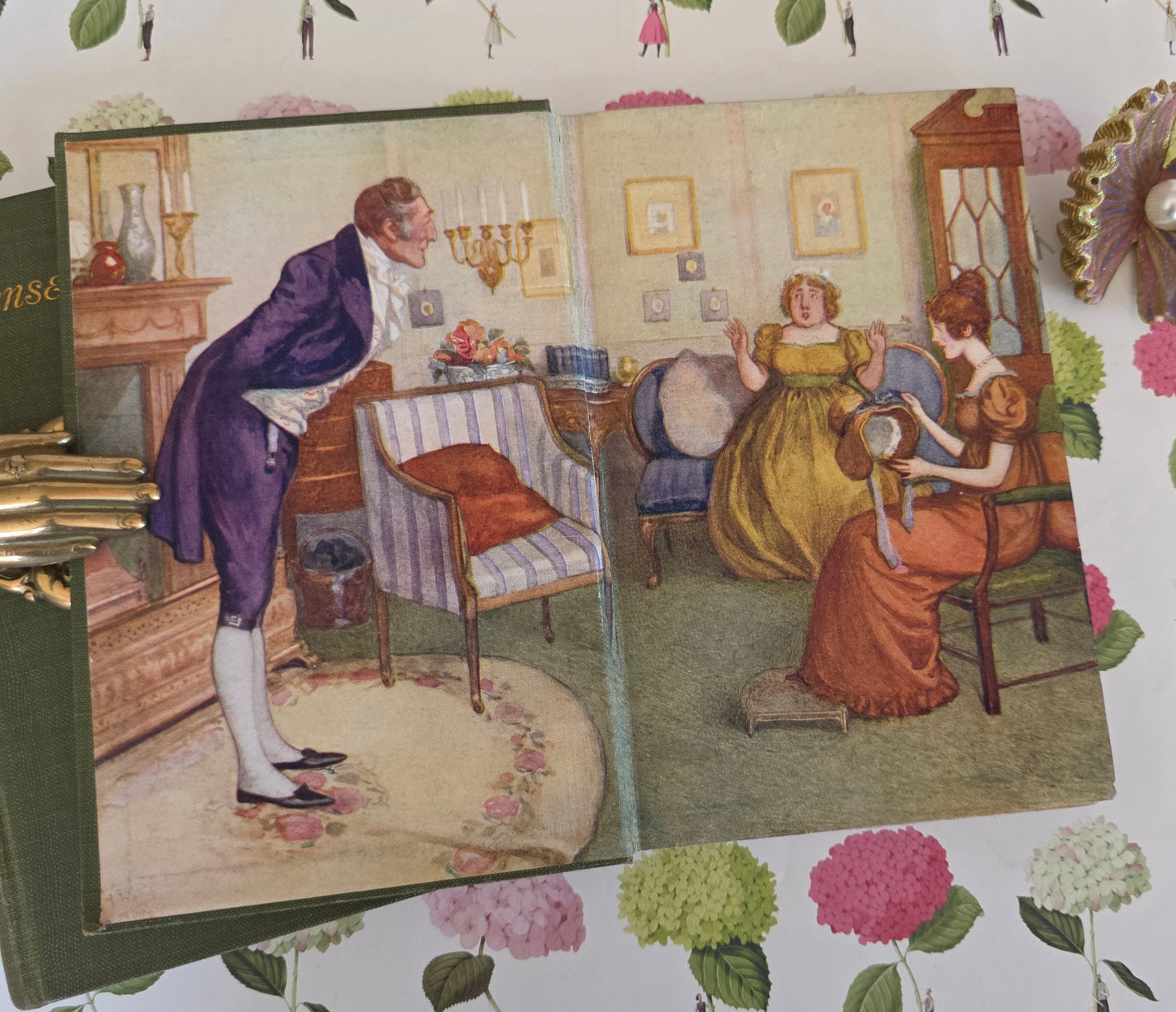1908 Sense and Sensibility by Jane Austen: Illustrated Antique Book in Two Volumes