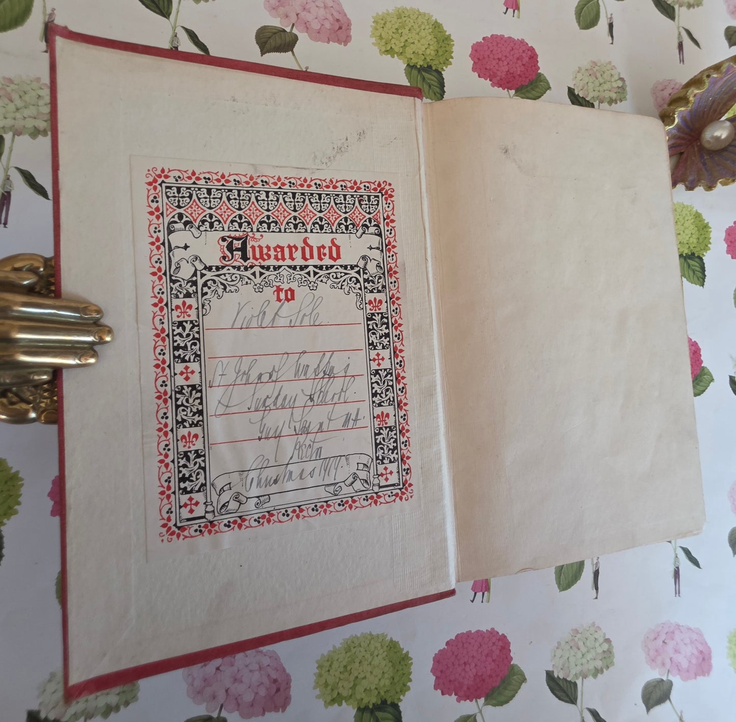 c1900 Mansfield Park by Jane Austen - Ruby Series - Decorative Cloth - Antique Book