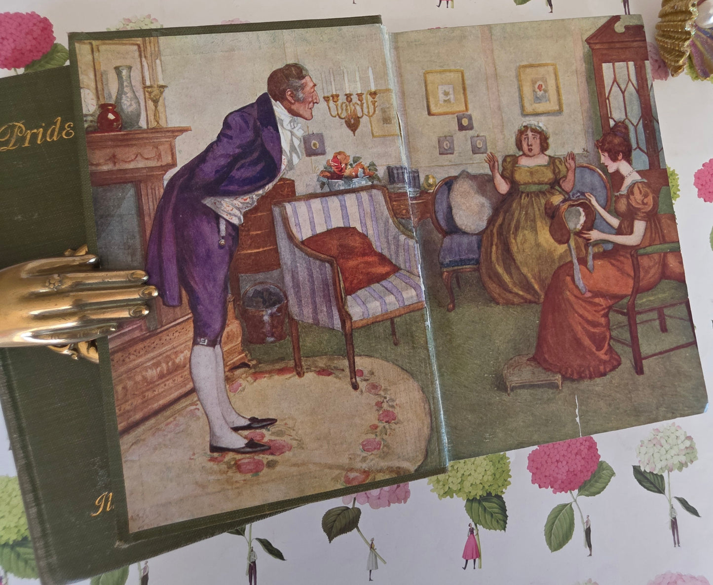1908 Pride and Prejudice by Jane Austen: Illustrated Antique Book in Two Volumes - *Lacks 3 of the 20 Illustrations*