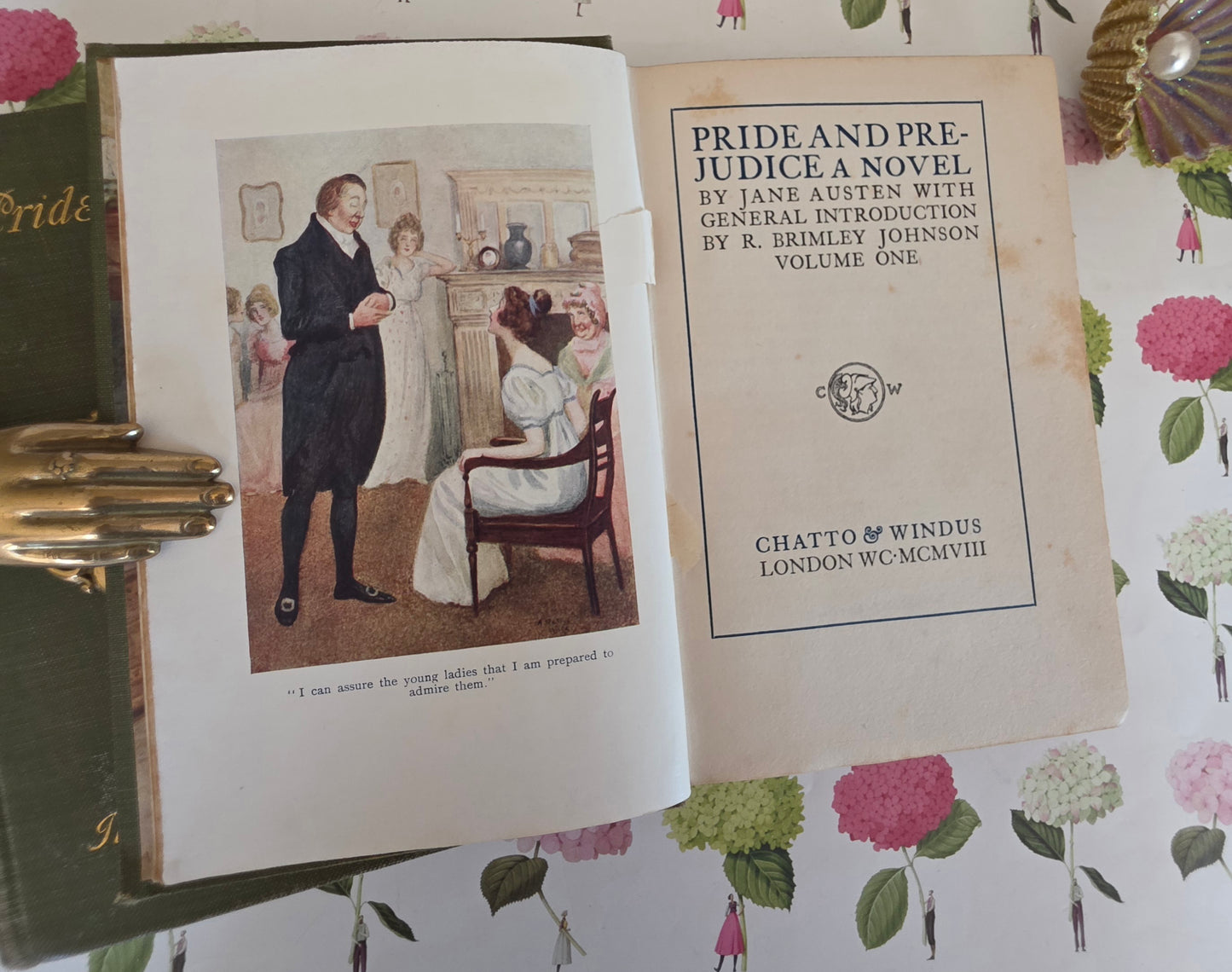1908 Pride and Prejudice by Jane Austen: Illustrated Antique Book in Two Volumes - *Lacks 3 of the 20 Illustrations*