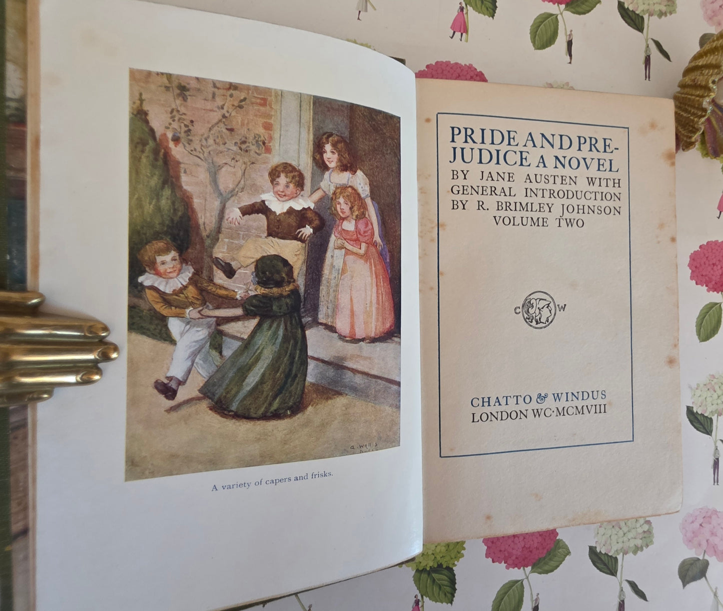 1908 Pride and Prejudice by Jane Austen: Illustrated Antique Book in Two Volumes - *Lacks 3 of the 20 Illustrations*