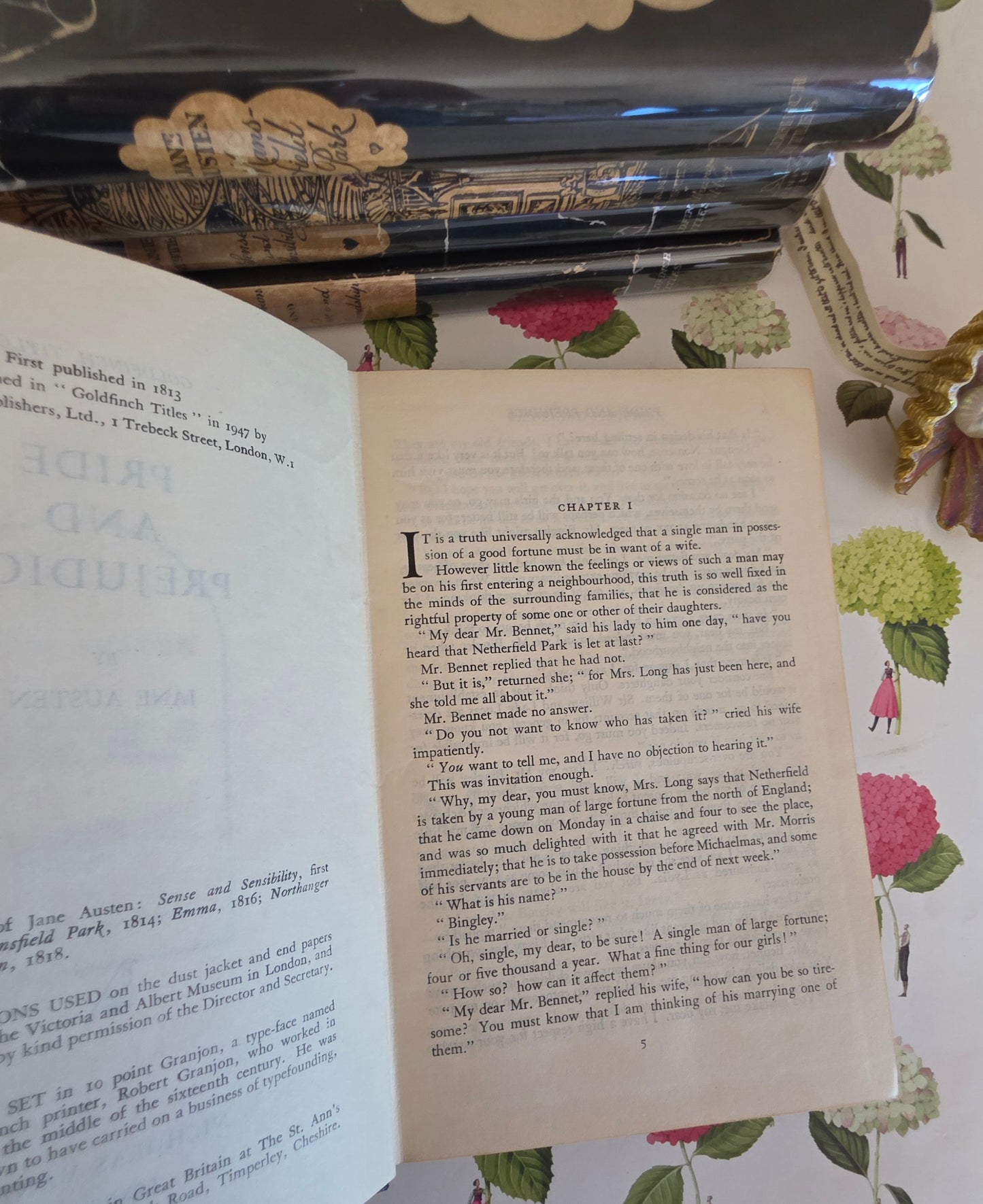 1948 Jane Austen Novels - Set of Five Goldfinch Titles - Vintage Book Set