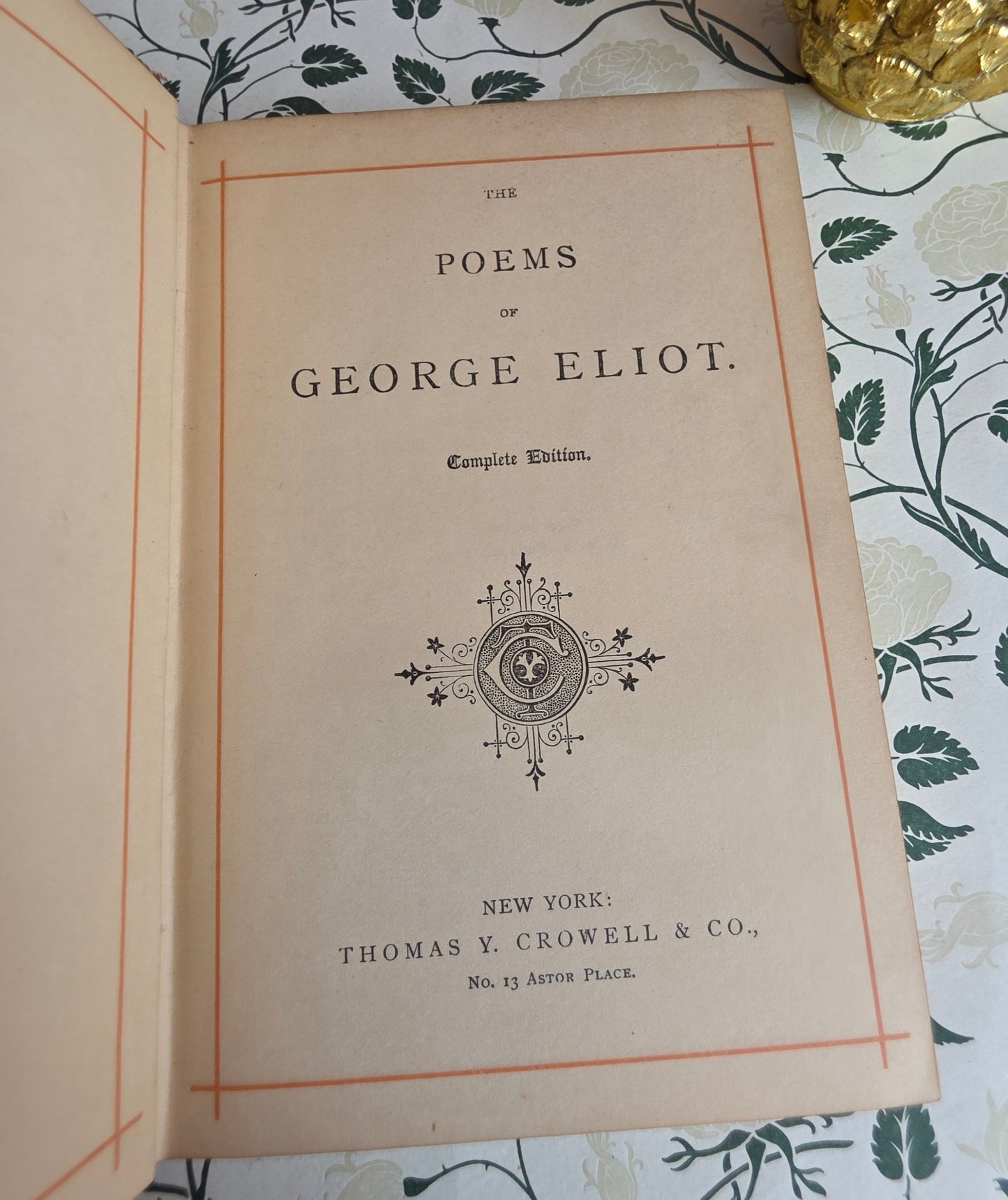 1884 Scarce - Poems of George Eliot - Antique Hardback Book
