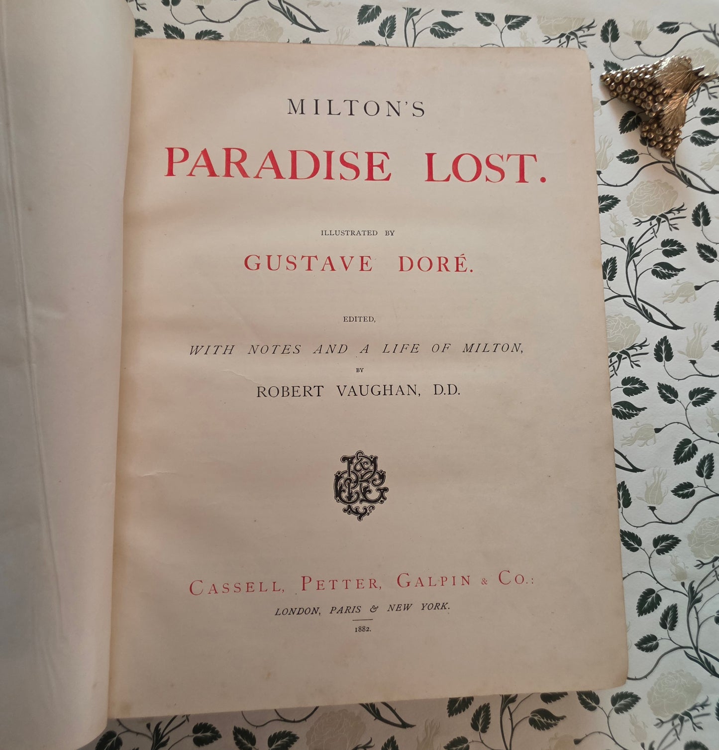 1882 Milton's Paradise Lost - Illustrated by Gustave Doré - Large Antique Hardback Book