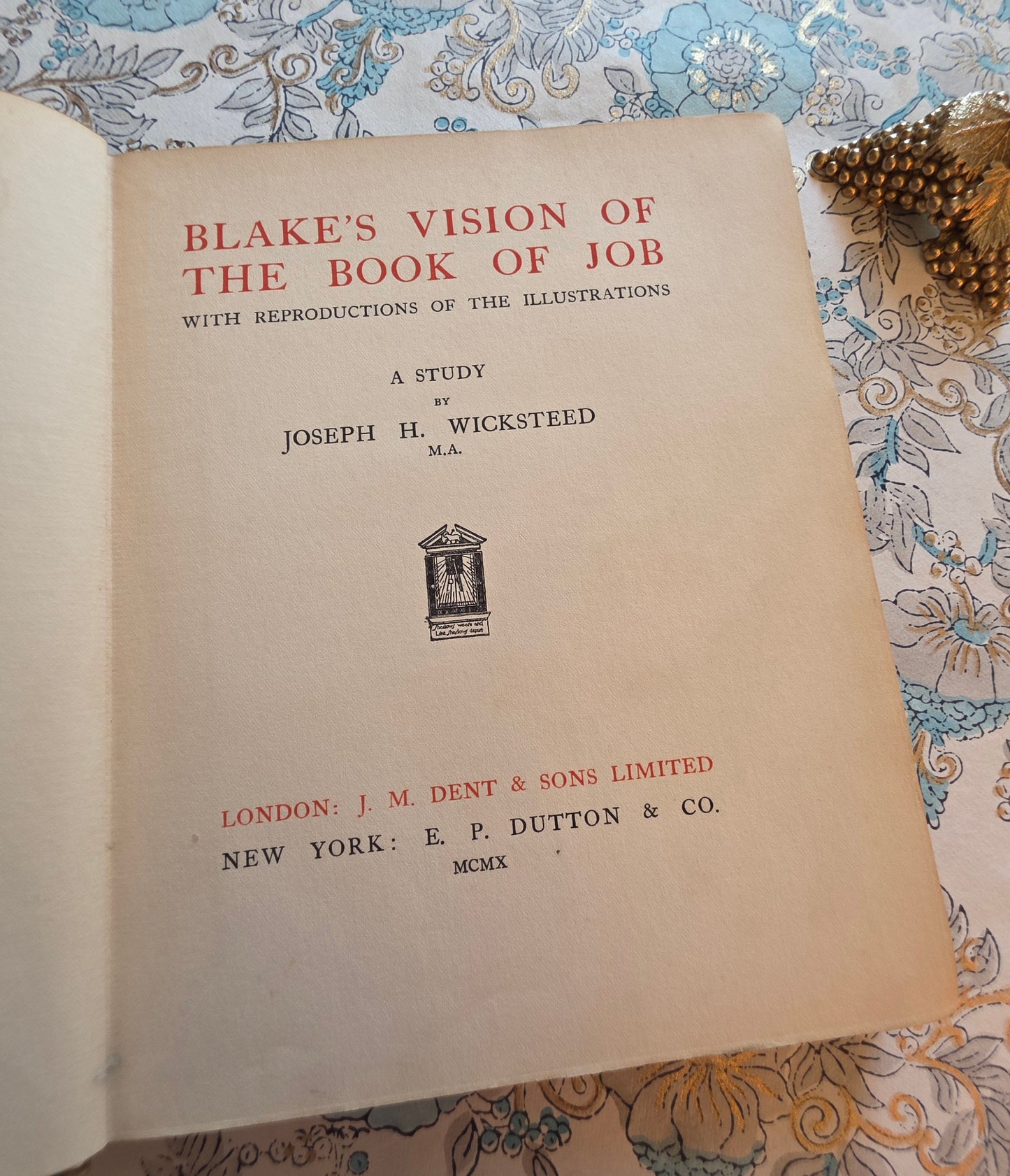 1910 Blake's Vision of the Book of Job With Reproductions of the Illustrations - Antique Book