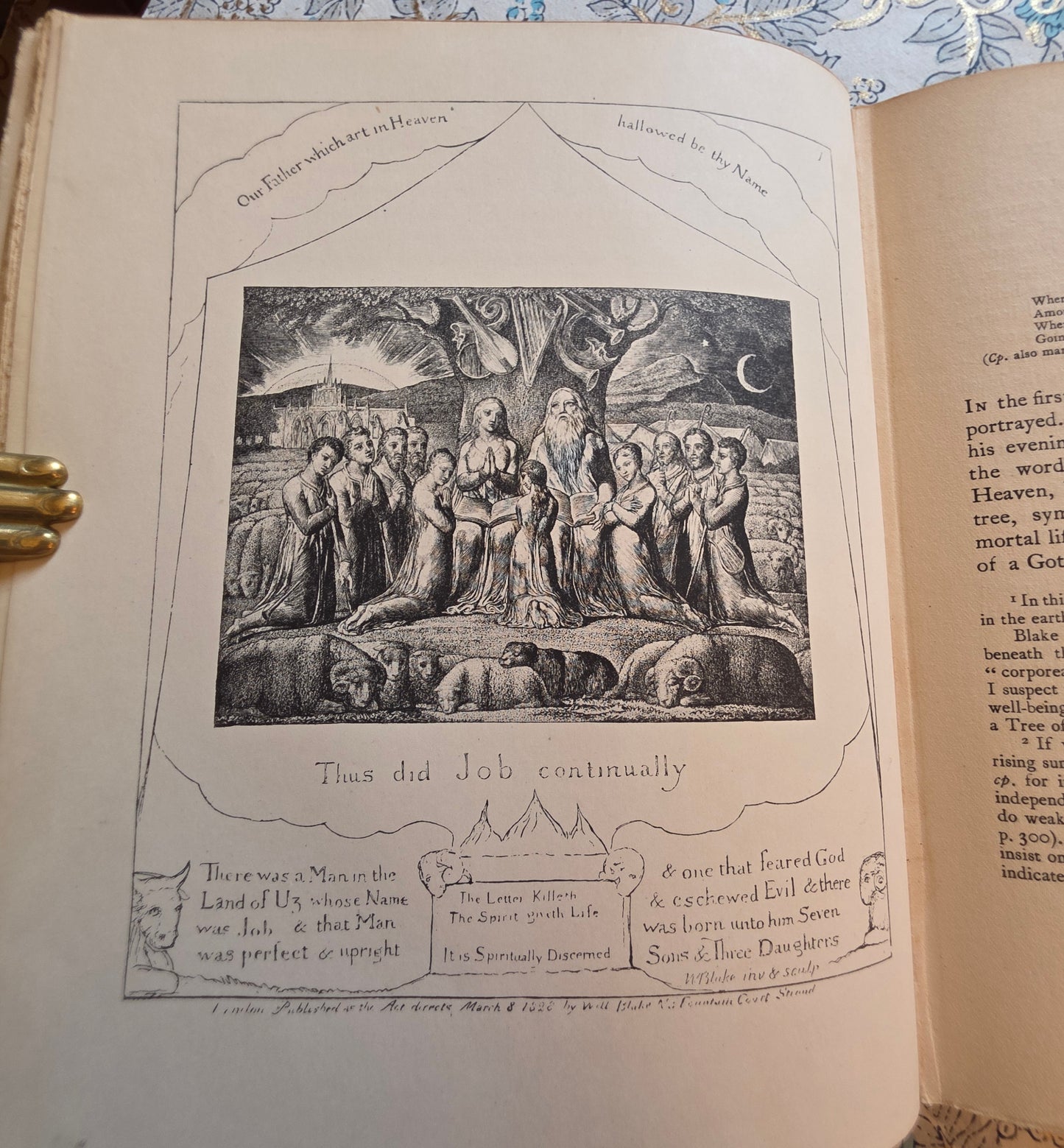 1910 Blake's Vision of the Book of Job With Reproductions of the Illustrations - Antique Book
