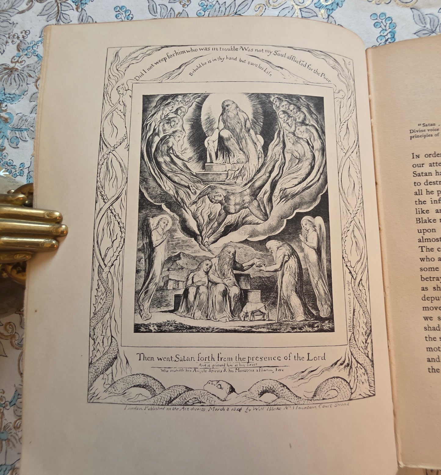 1910 Blake's Vision of the Book of Job With Reproductions of the Illustrations - Antique Book