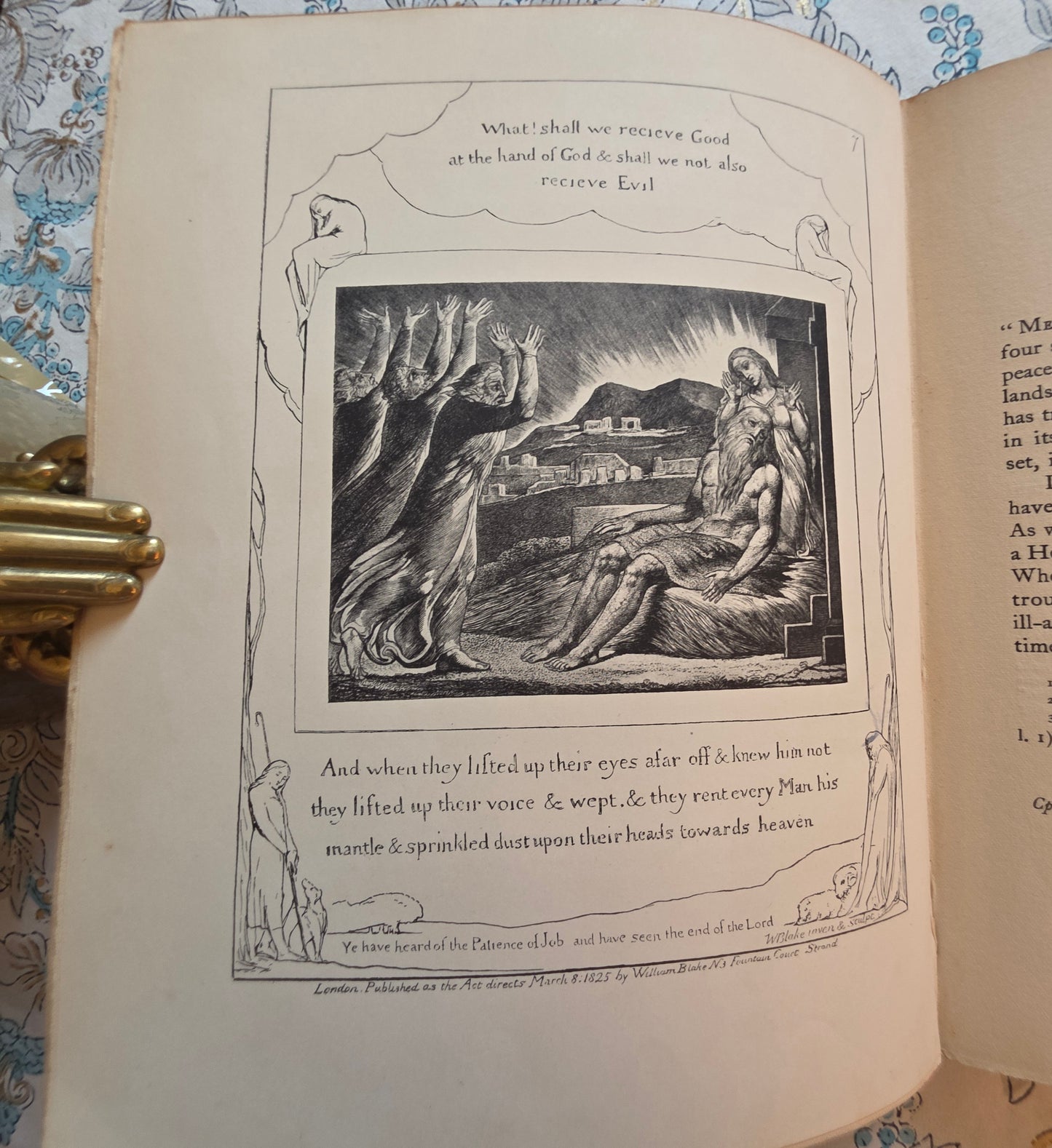 1910 Blake's Vision of the Book of Job With Reproductions of the Illustrations - Antique Book