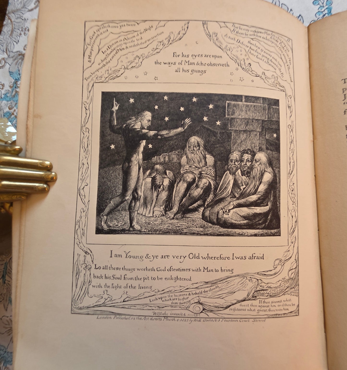 1910 Blake's Vision of the Book of Job With Reproductions of the Illustrations - Antique Book