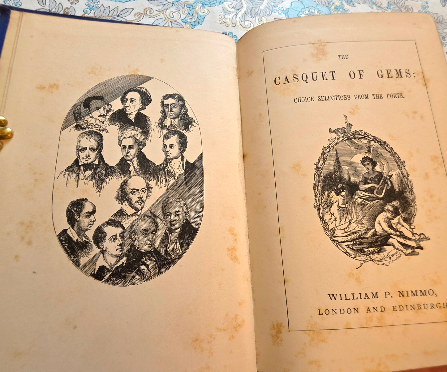c1900 The Casquet of Gems - Choice Selections From the Poets - Antique Illustrated Book