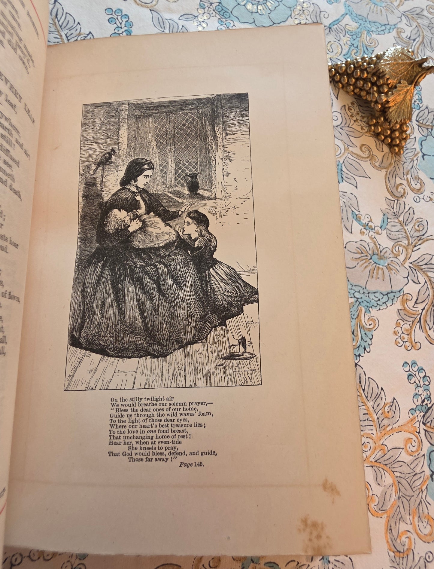 c1900 The Casquet of Gems - Choice Selections From the Poets - Antique Illustrated Book