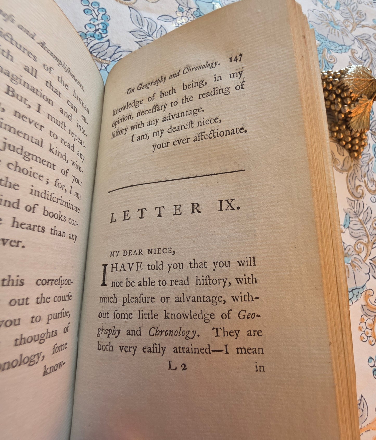 1787 Letters on the Improvement of the Mind Addressed to a Young Lady (Volume 2) - Antique Book
