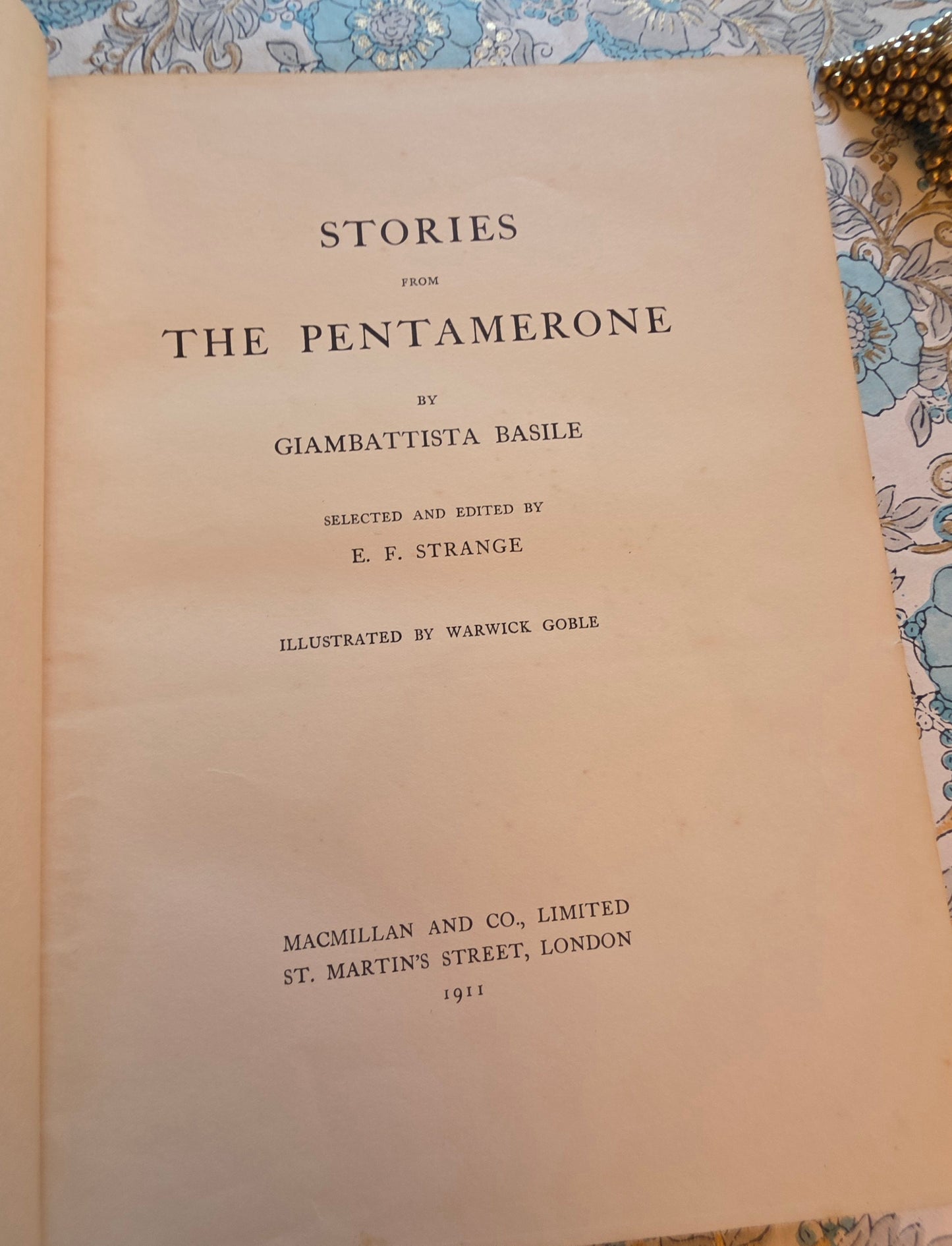 1911 Stories From the Pentamerone by Basile - Illustrated Antique Book