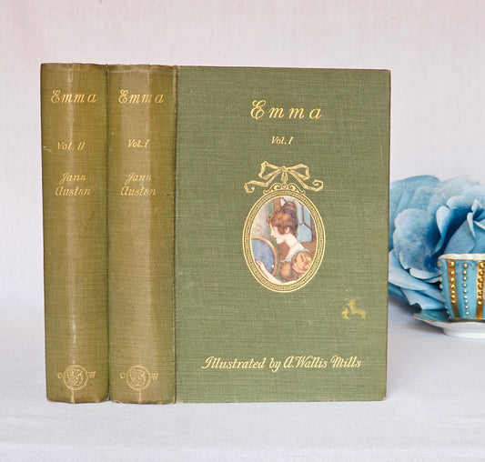 1910 Emma by Jane Austen: Illustrated Antique Book in Two Volumes