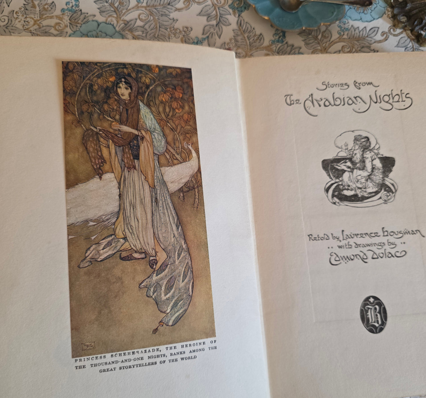 1923 Stories From The Arabian Nights With Illustrations by Edmund Dulac - Antique Book