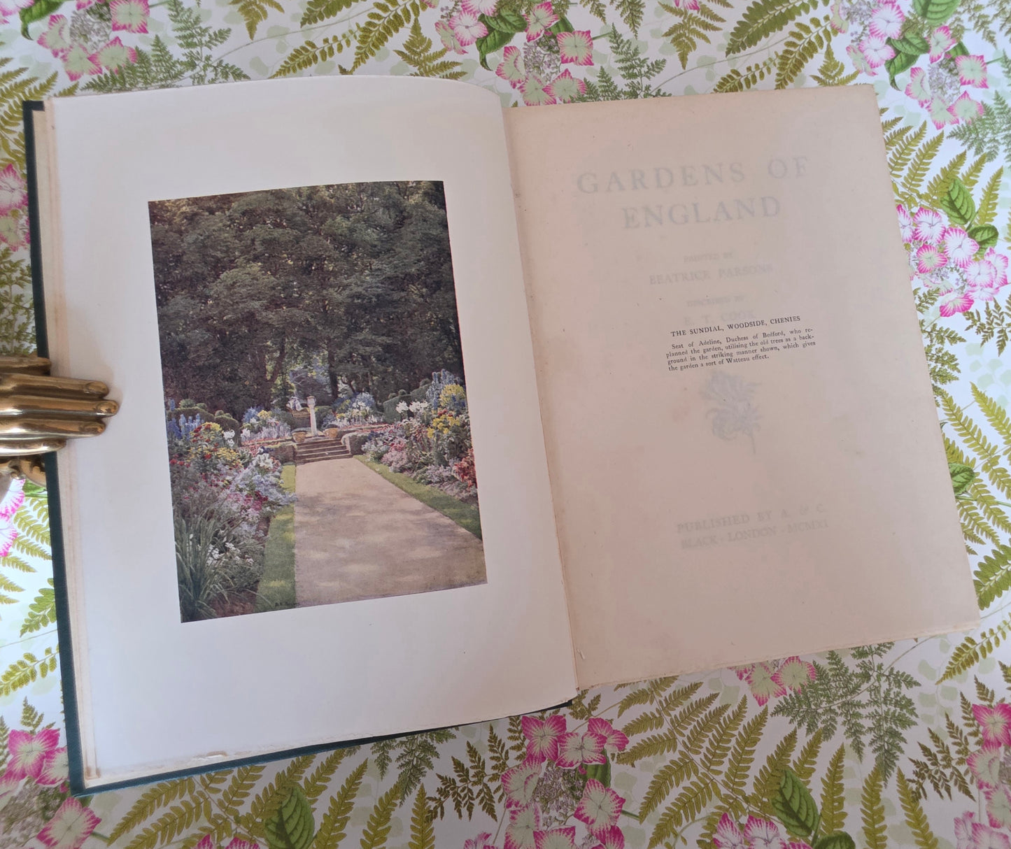 1911 Gardens of England by ET Cook - Illustrated Antique Book