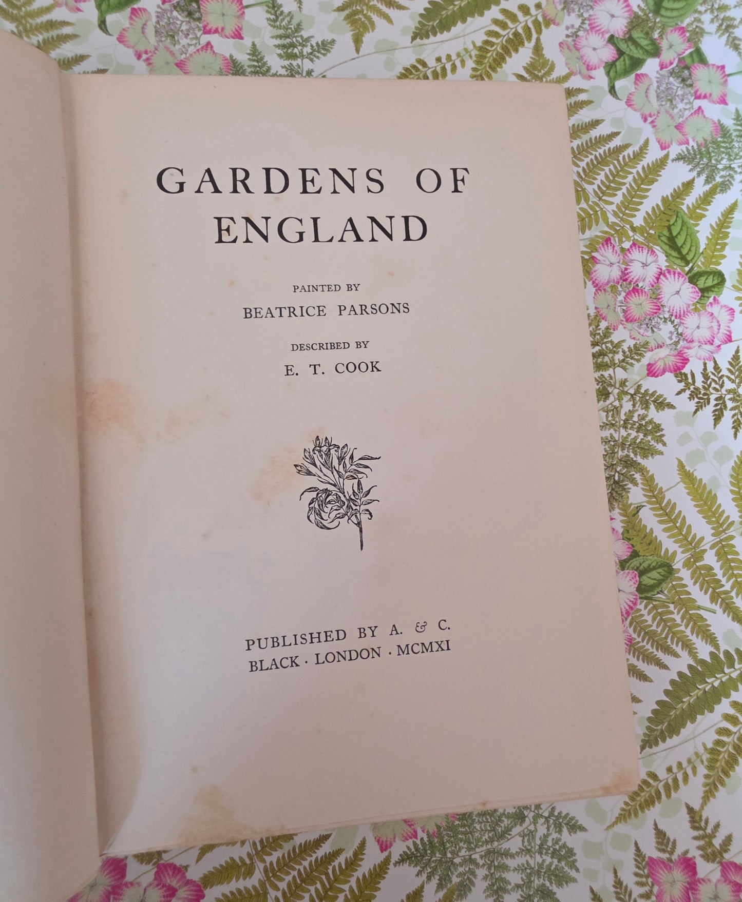 1911 Gardens of England by ET Cook - Illustrated Antique Book