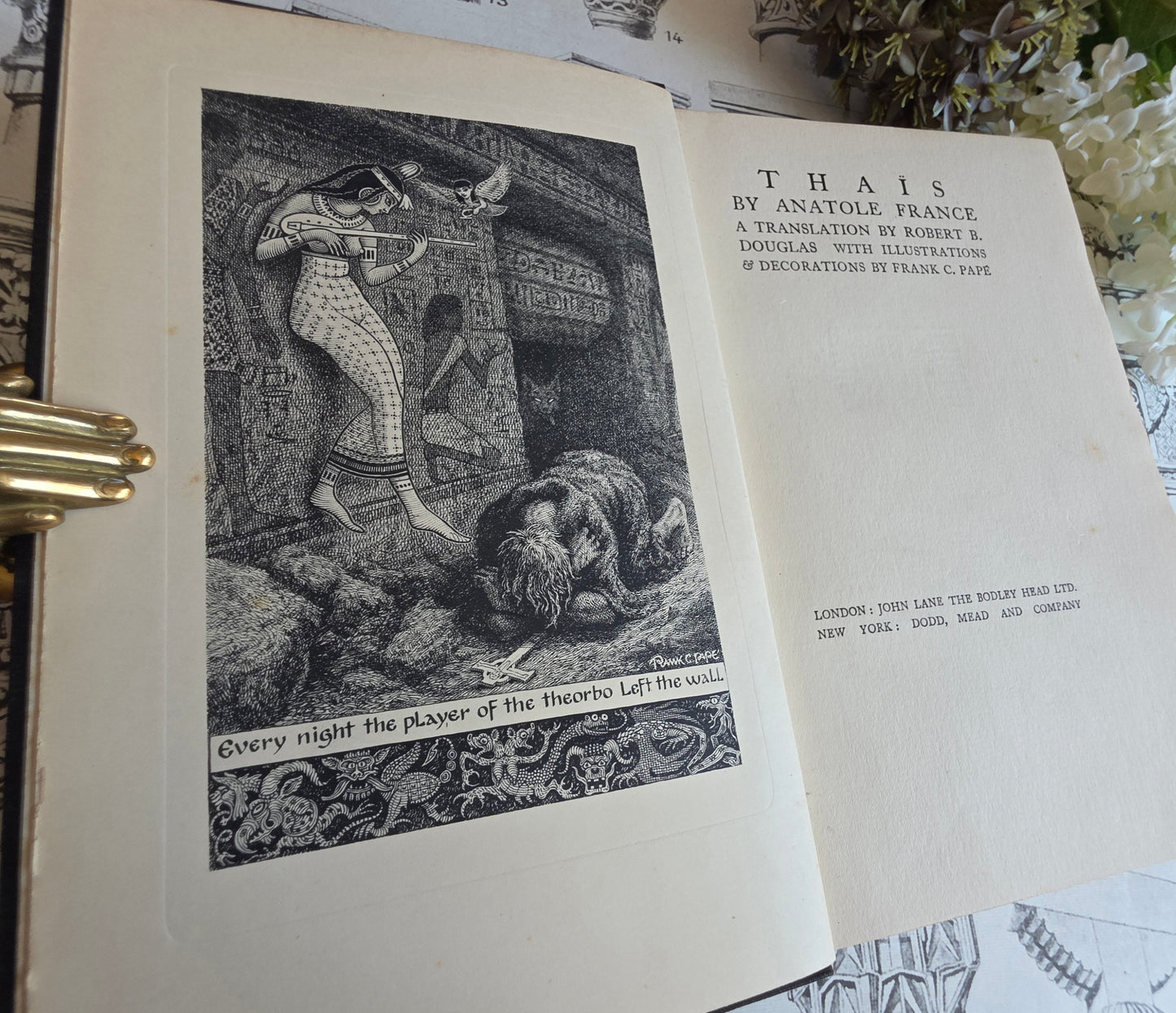 1930 Thaïs by Anatole France - Frank C Papé Illustrated Antique Book