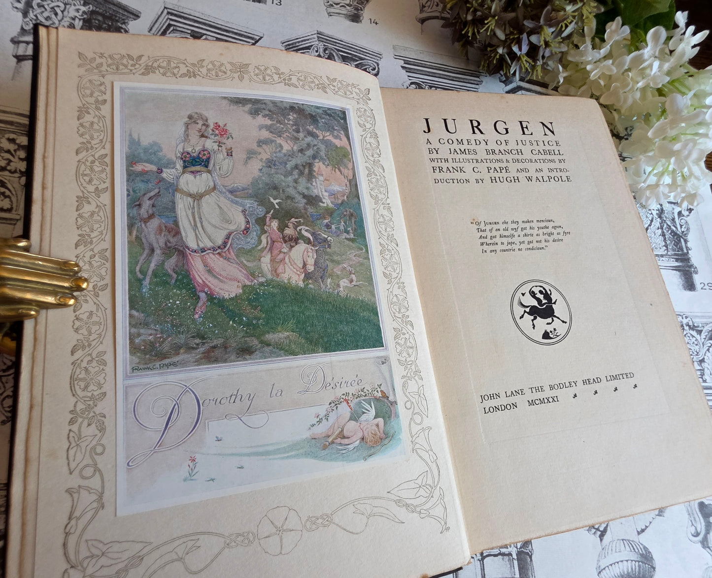 1921 Jurgen by James Brach Cabell / LIMITED EDITION Antique Book / Illustrations by Frank C. Papé