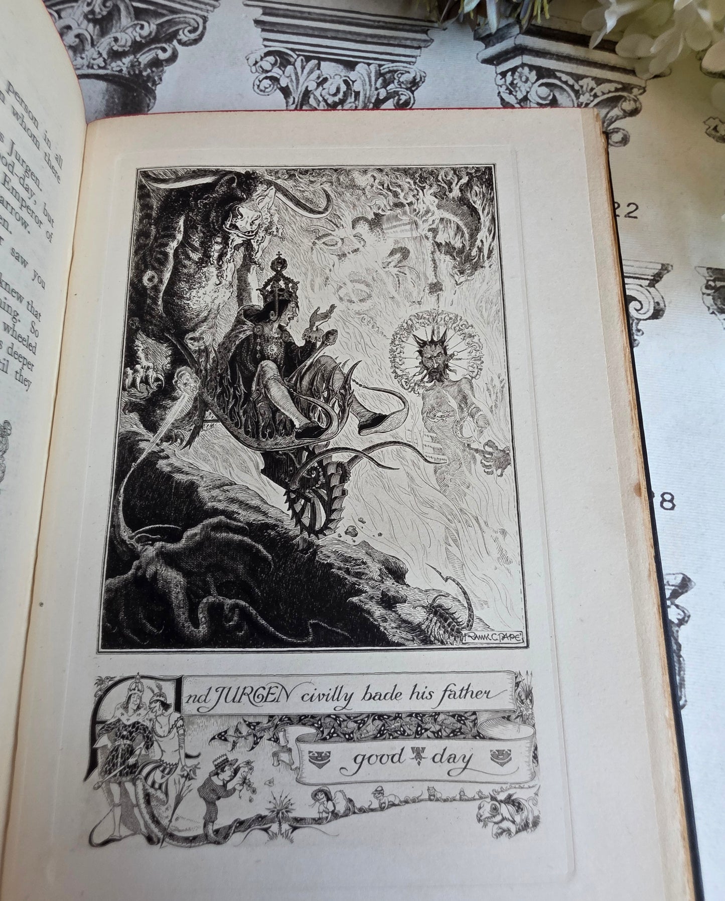 1921 Jurgen by James Brach Cabell / LIMITED EDITION Antique Book / Illustrations by Frank C. Papé