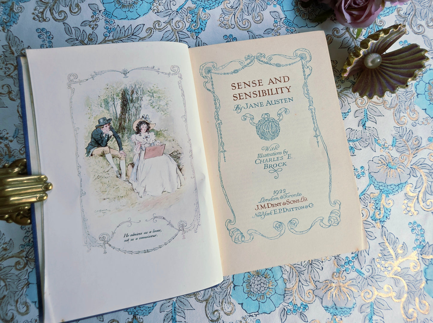 1922 Sense and Sensibility by Jane Austen - Illustrated Antique Book