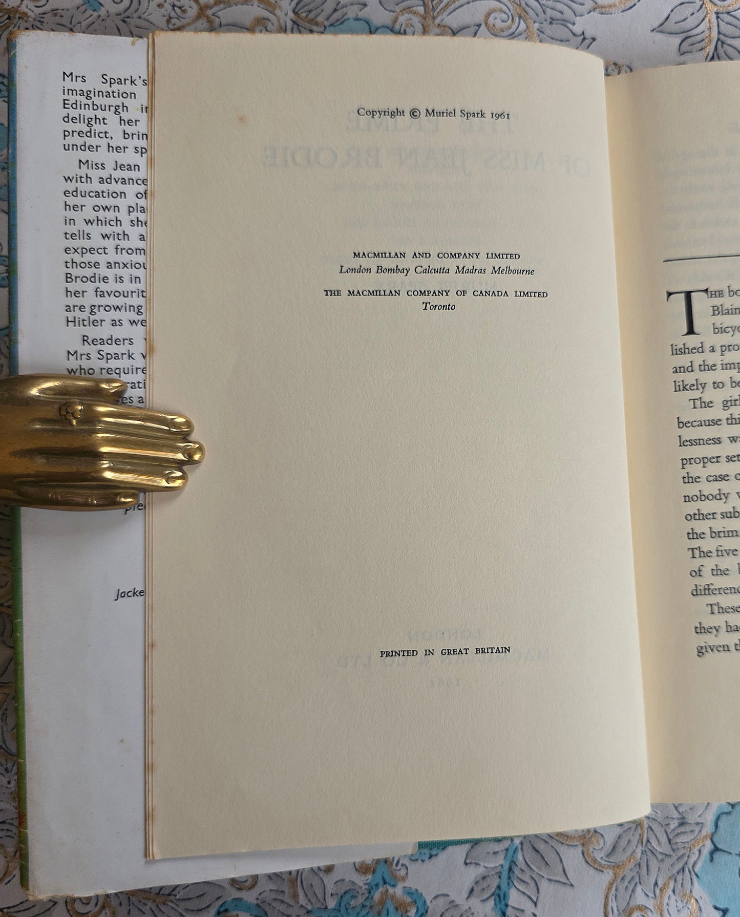 1961 First Edition - The Prime of Miss Jean Brodie by Muriel Spark - Vintage Book