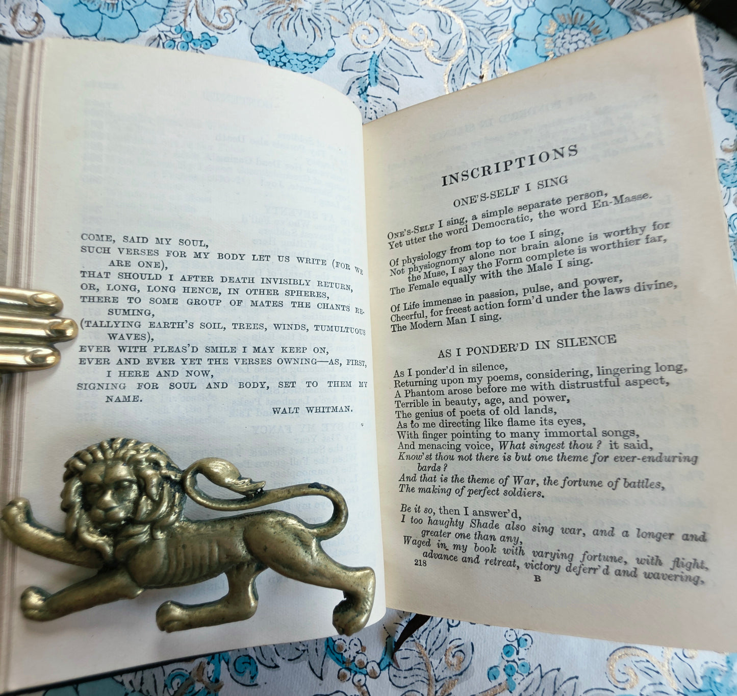 1929 Walt Whitman - Leaves of Grass - Vintage Pocket Sized Book