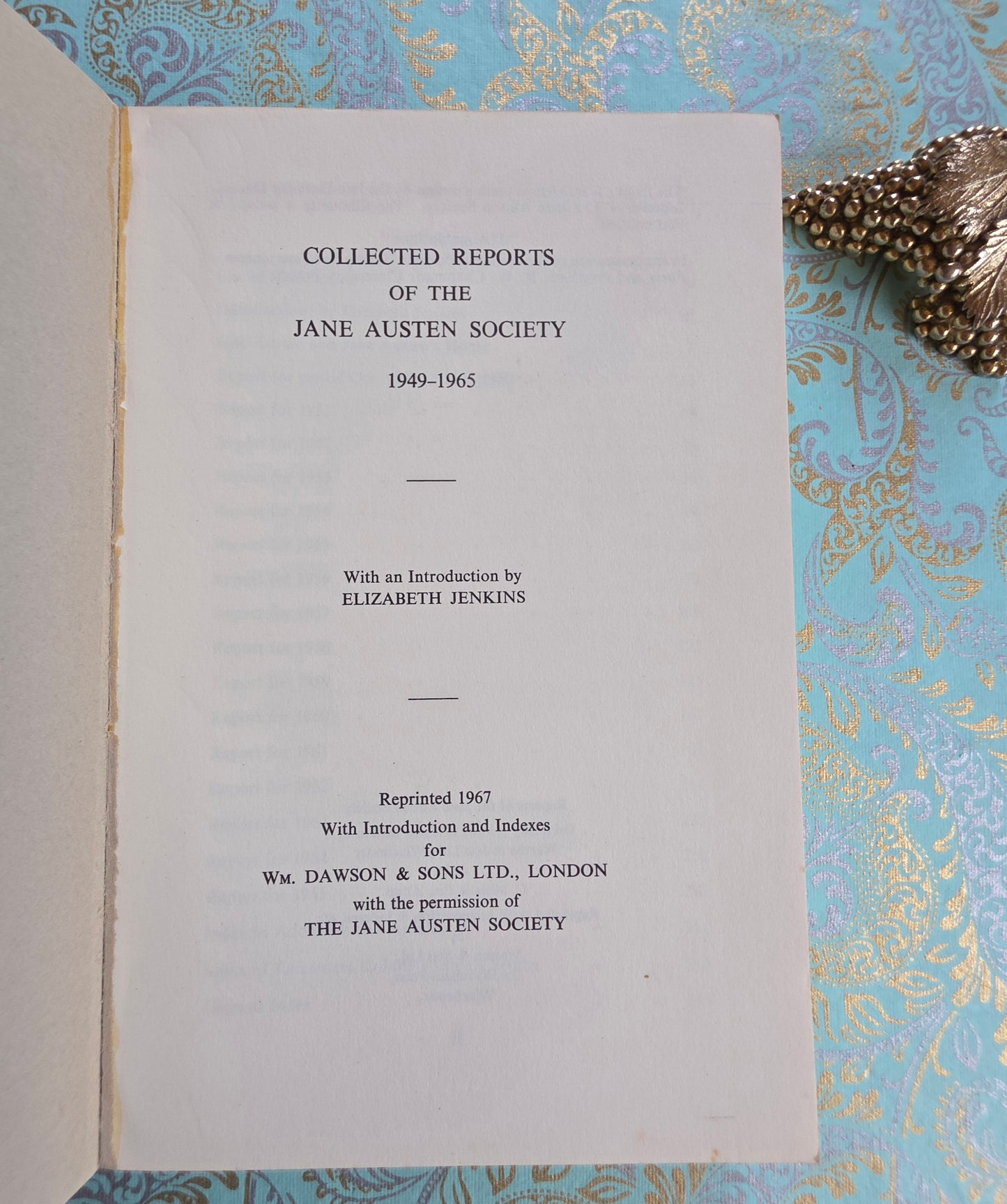 1949-1965 Collected Reports of the Jane Austen Society - Vintage Illustrated Book