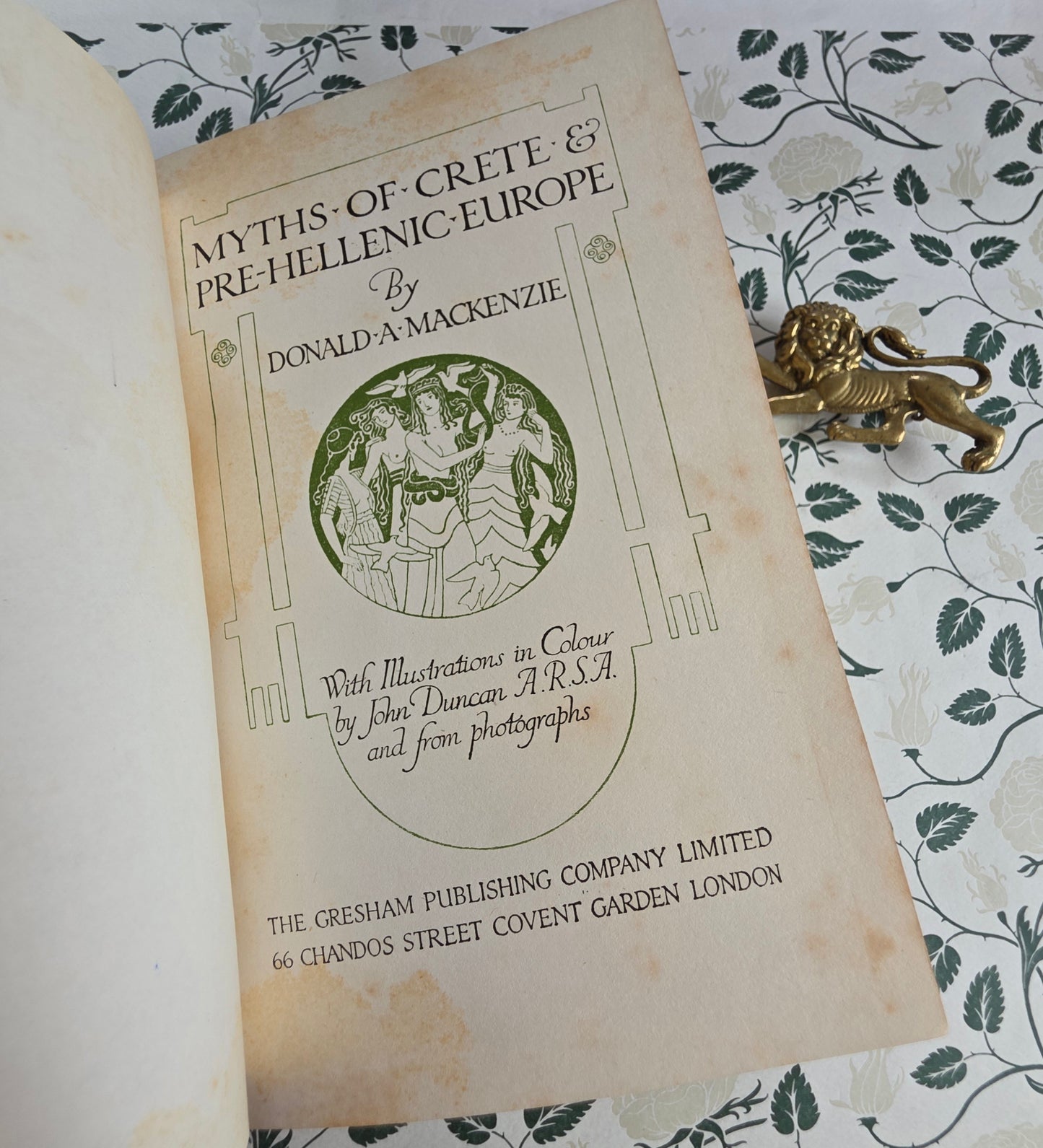 1920 Myths of Crete & Pre-Hellenic Europe by Donald Mackenzie - Illustrated Antique Book
