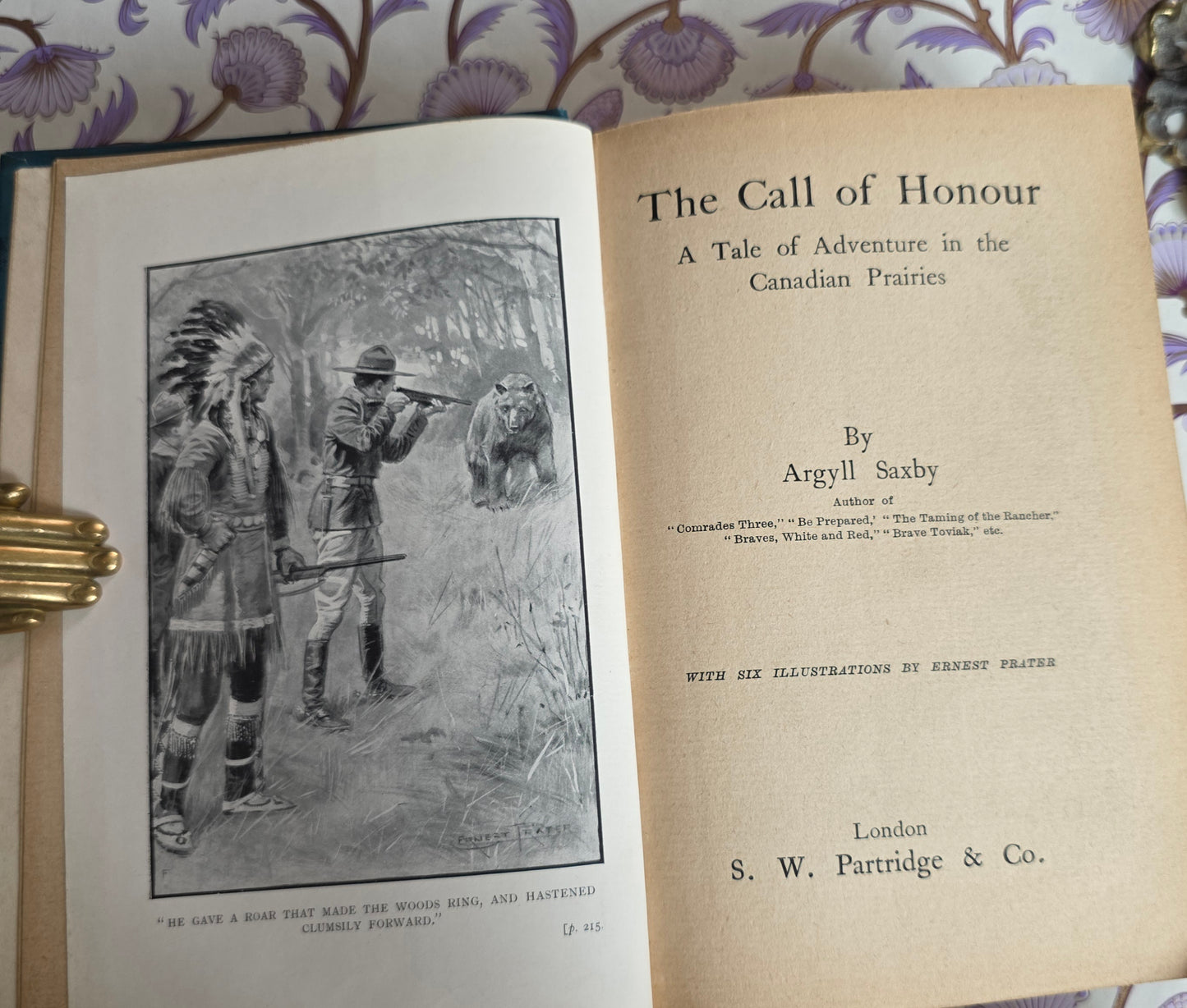 1910 The Call of Honour - A Tale of Adventure in the Canadian Prairies - Antique Illustrated Book