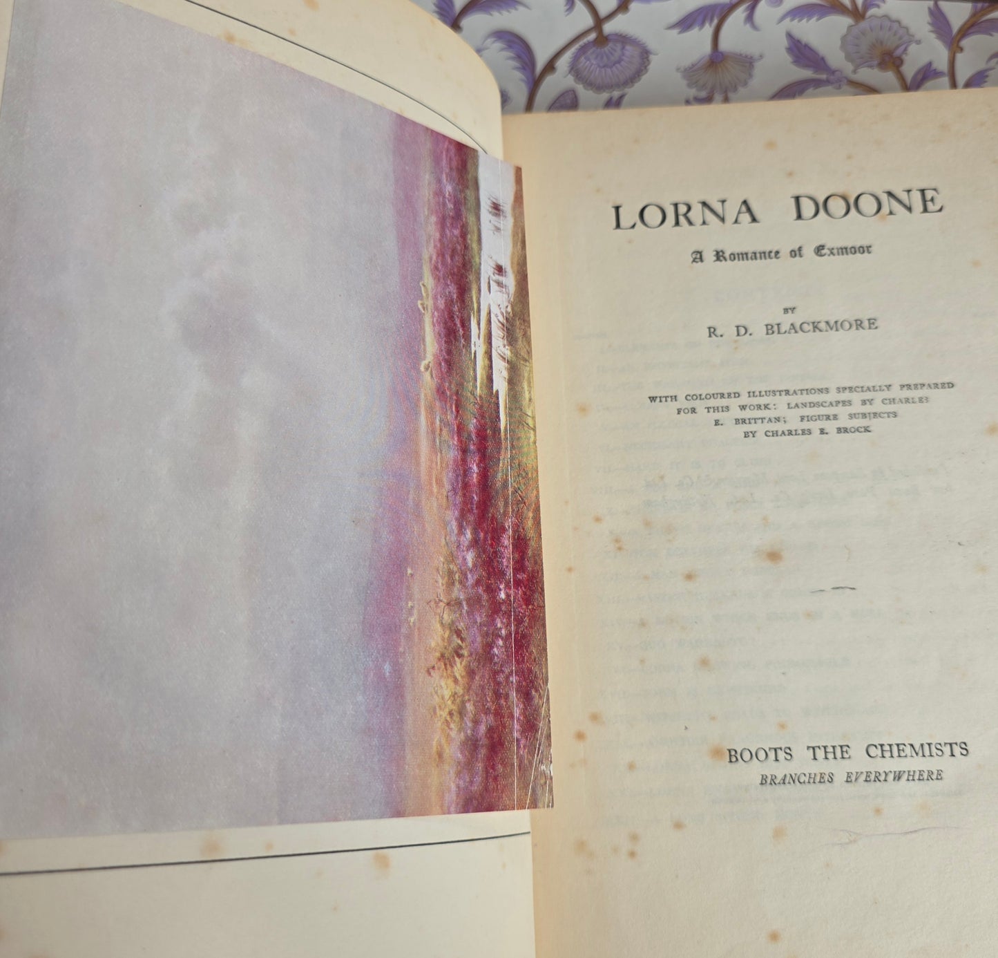 1930 Lorna Doone by RD Blackmore - Large Illustrated Antique Book