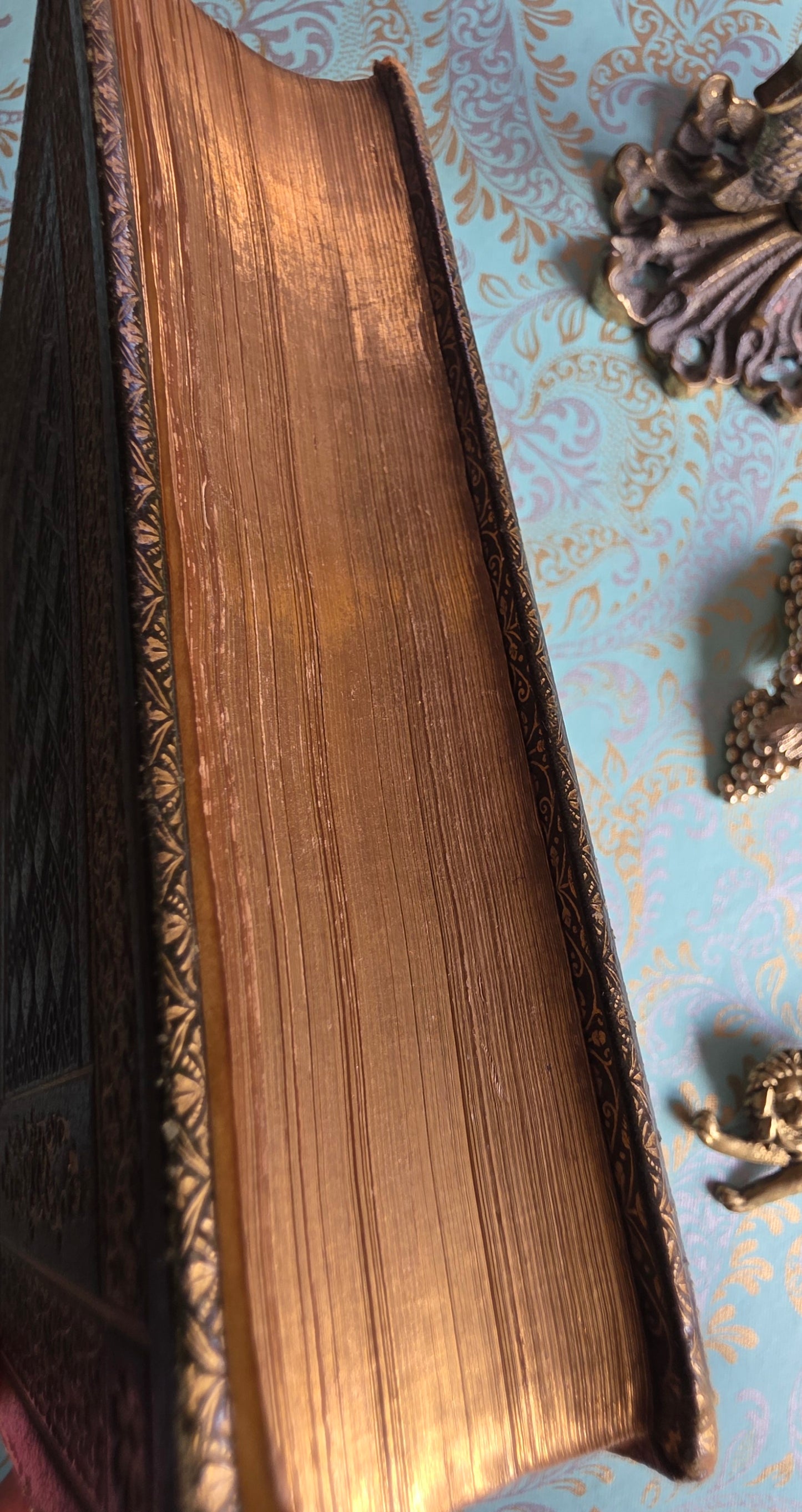 1850 Lord Byron's Poetical Works - Fine Leather Binding - Illustrated Antique Book