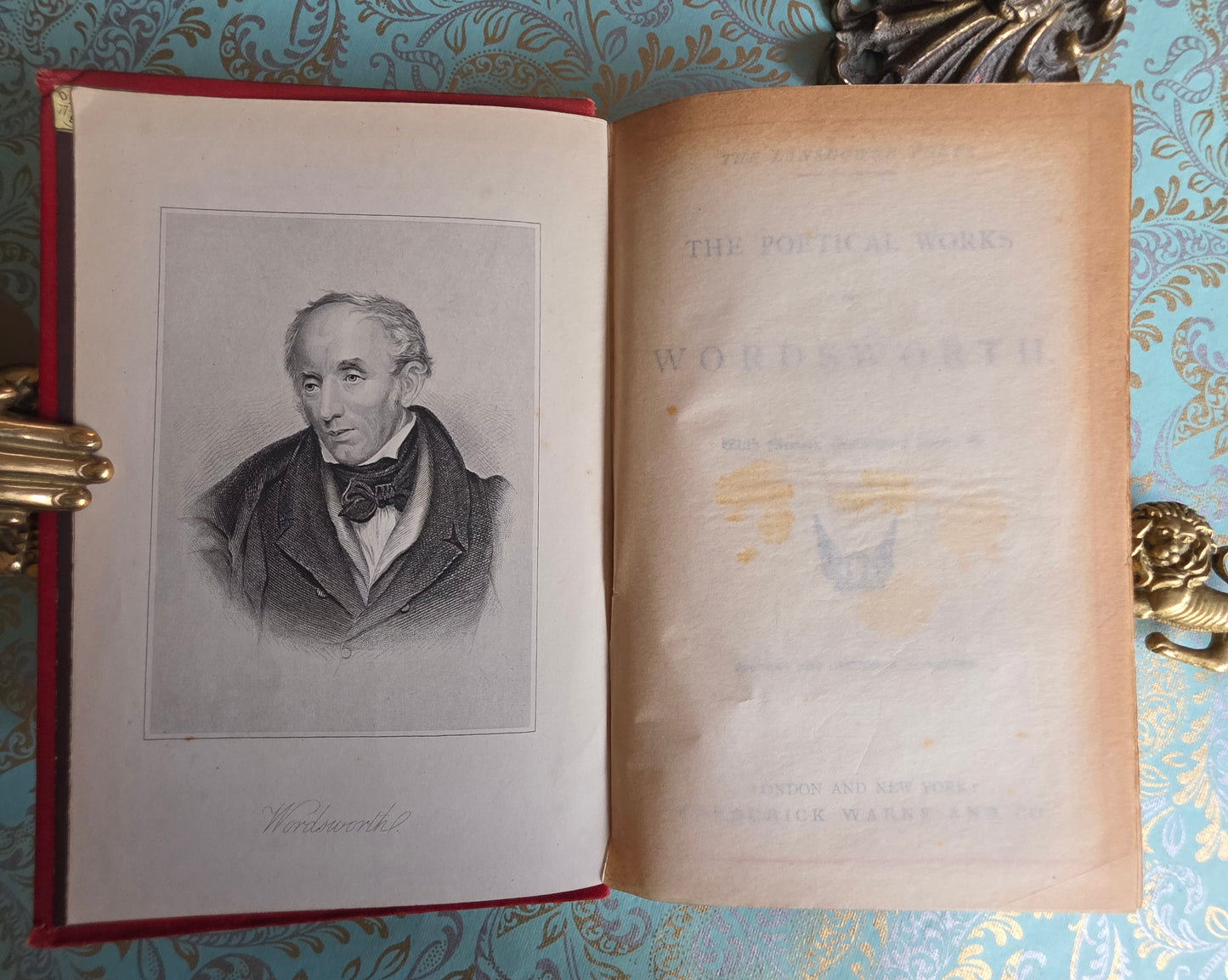 1880s The Poetical Works of Wordsworth / Lansdowne Poets / Beautiful Victorian Antique Book / Richly Illustrated