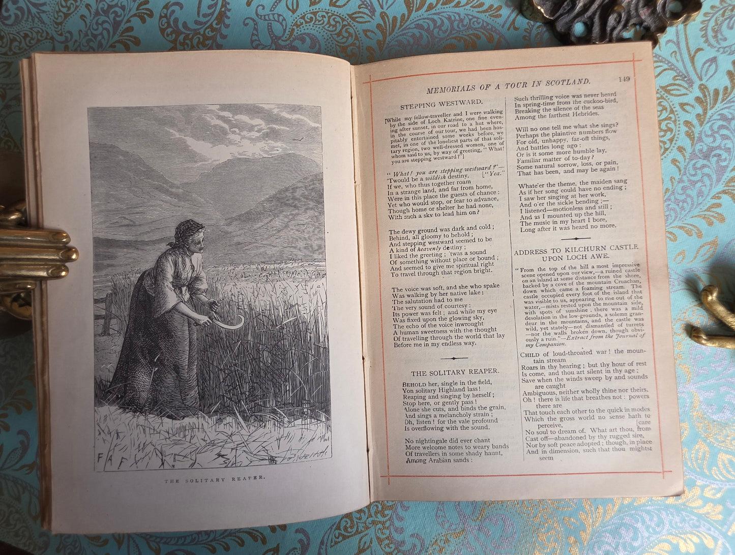 1880s The Poetical Works of Wordsworth / Lansdowne Poets / Beautiful Victorian Antique Book / Richly Illustrated