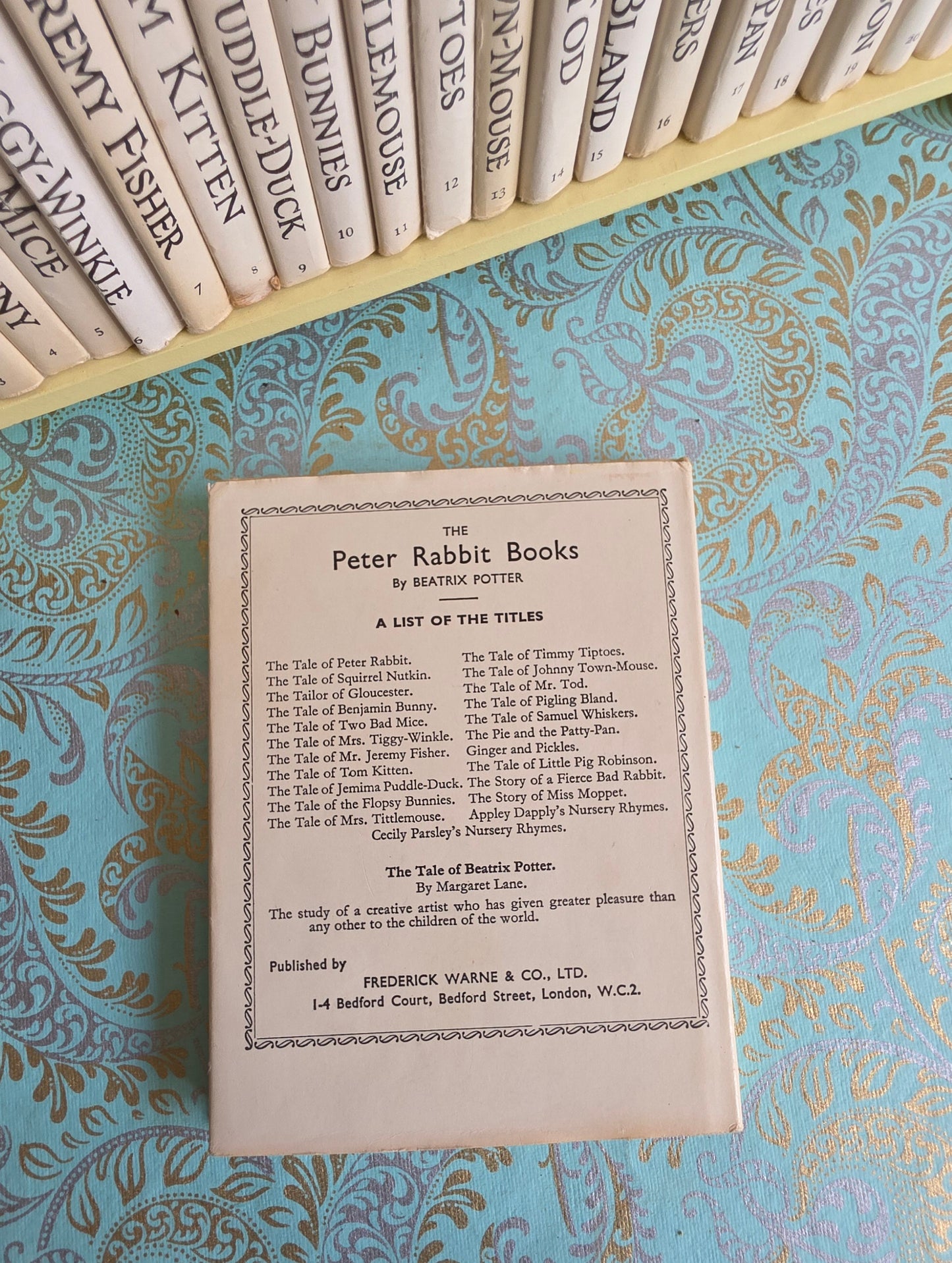 1960s Peter Rabbit's Bookshelf - Complete Set of Vintage Books Plus Original Shelf