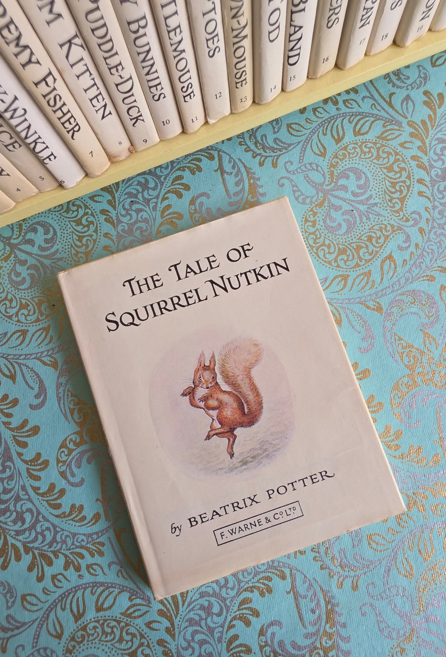 1960s Peter Rabbit's Bookshelf - Complete Set of Vintage Books Plus Original Shelf