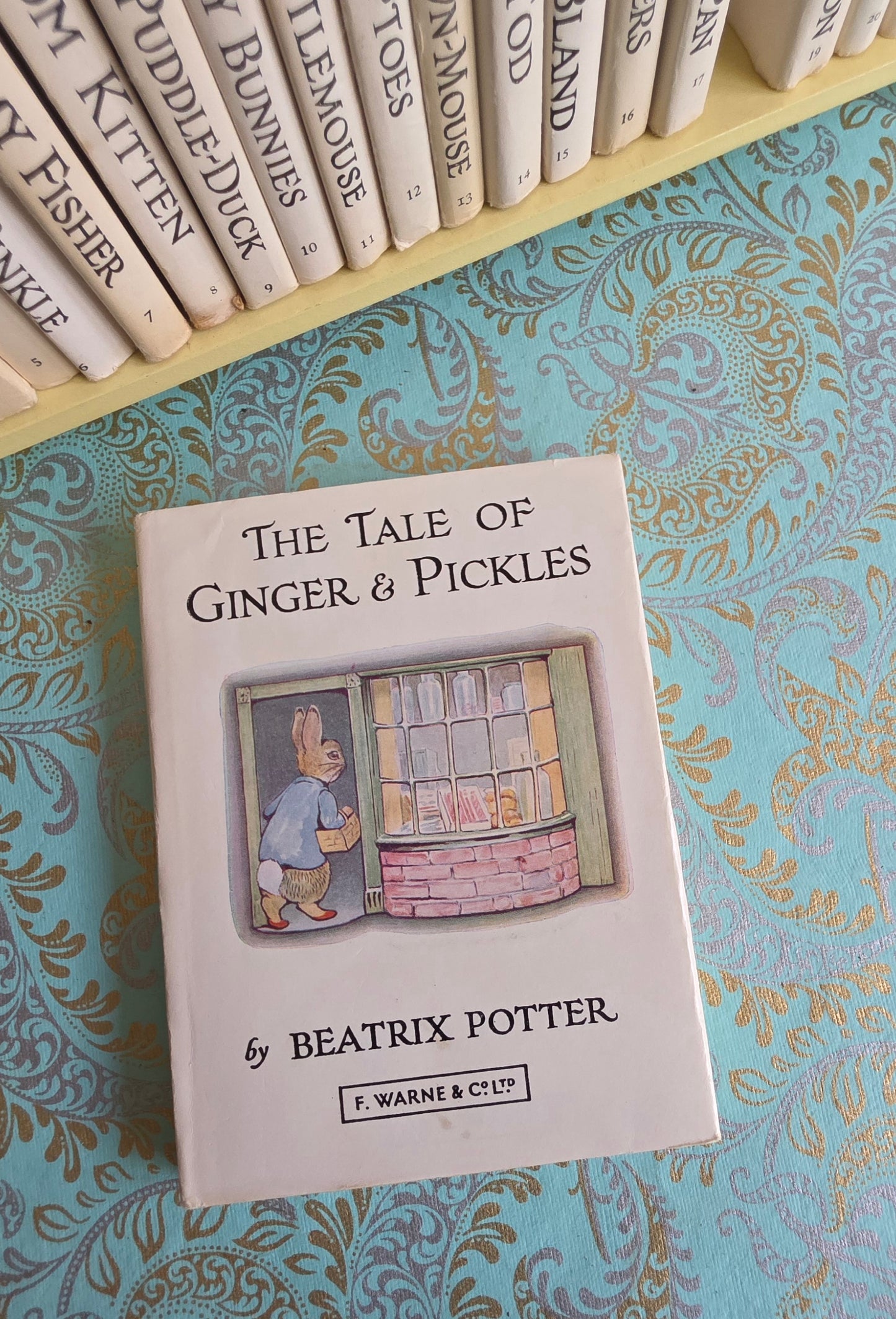 1960s Peter Rabbit's Bookshelf - Complete Set of Vintage Books Plus Original Shelf