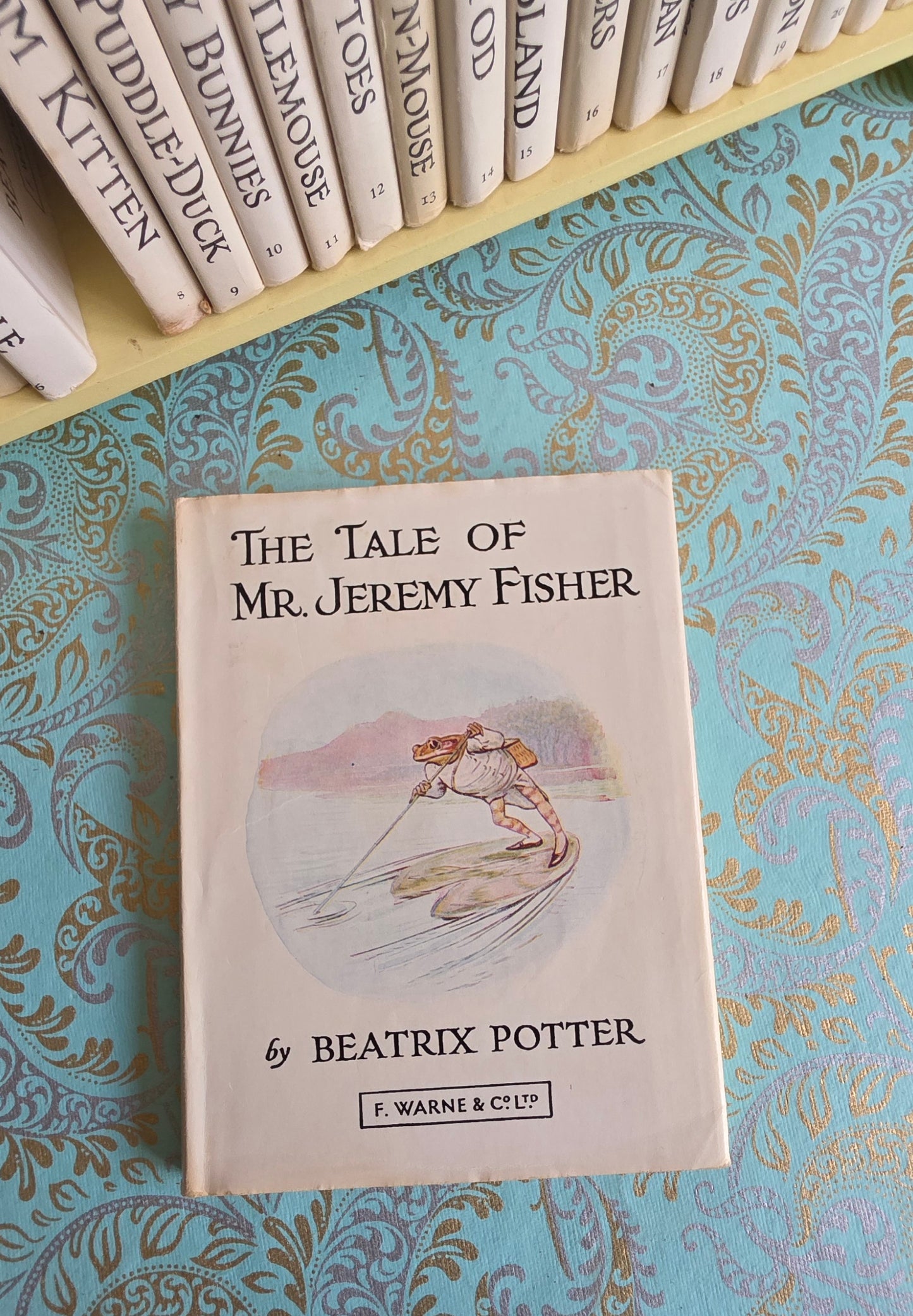 1960s Peter Rabbit's Bookshelf - Complete Set of Vintage Books Plus Original Shelf