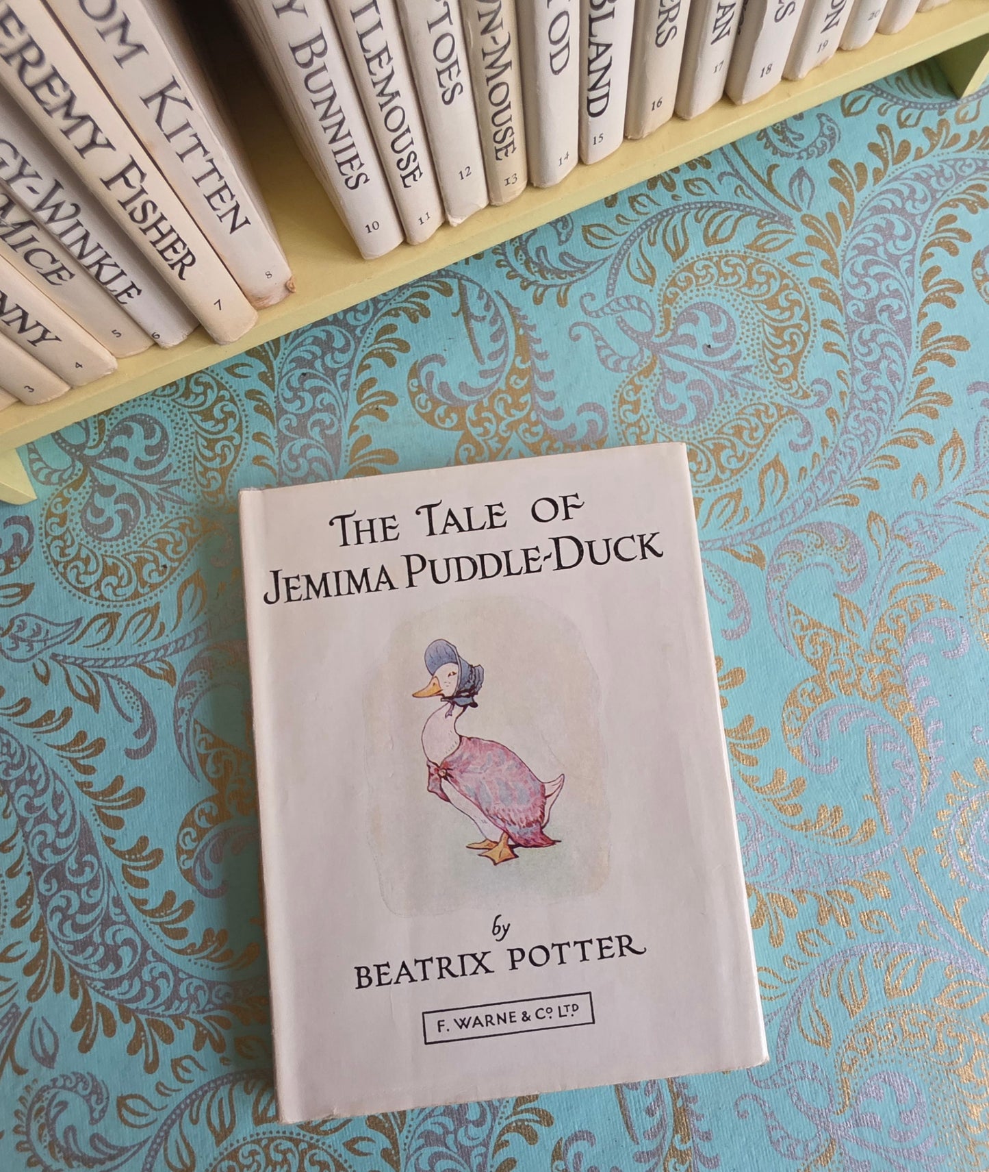 1960s Peter Rabbit's Bookshelf - Complete Set of Vintage Books Plus Original Shelf