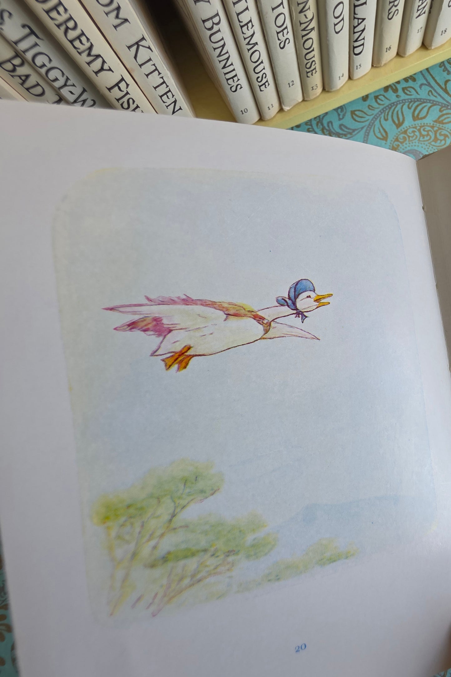 1960s Peter Rabbit's Bookshelf - Complete Set of Vintage Books Plus Original Shelf