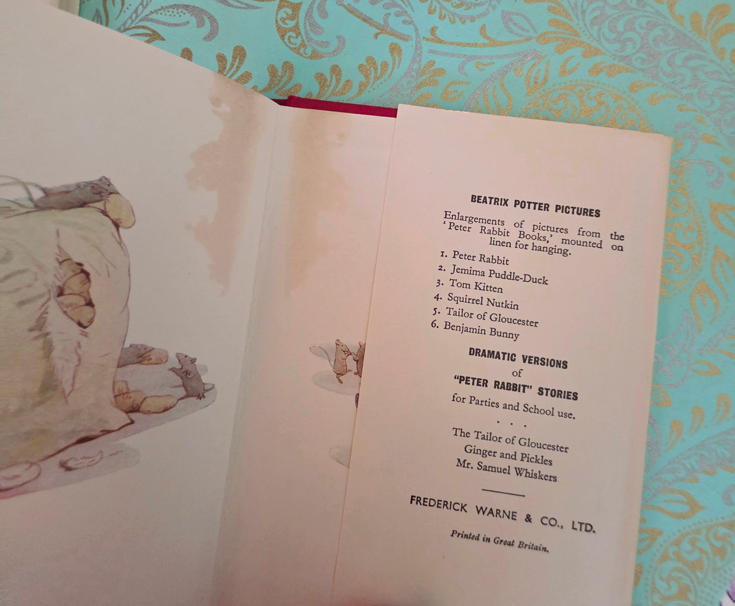 1960s Peter Rabbit's Bookshelf - Complete Set of Vintage Books Plus Original Shelf
