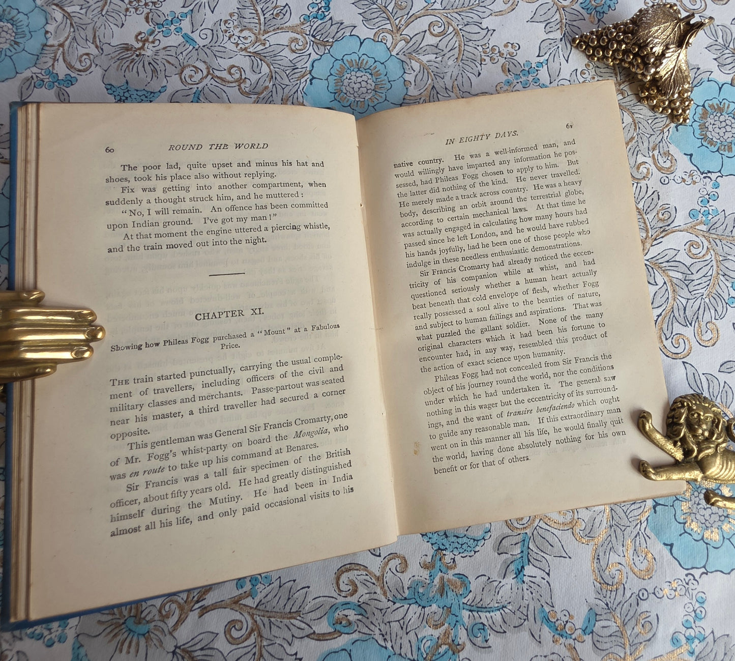 1890s Round the World in Eighty Days by Jules Verne - Antique Book