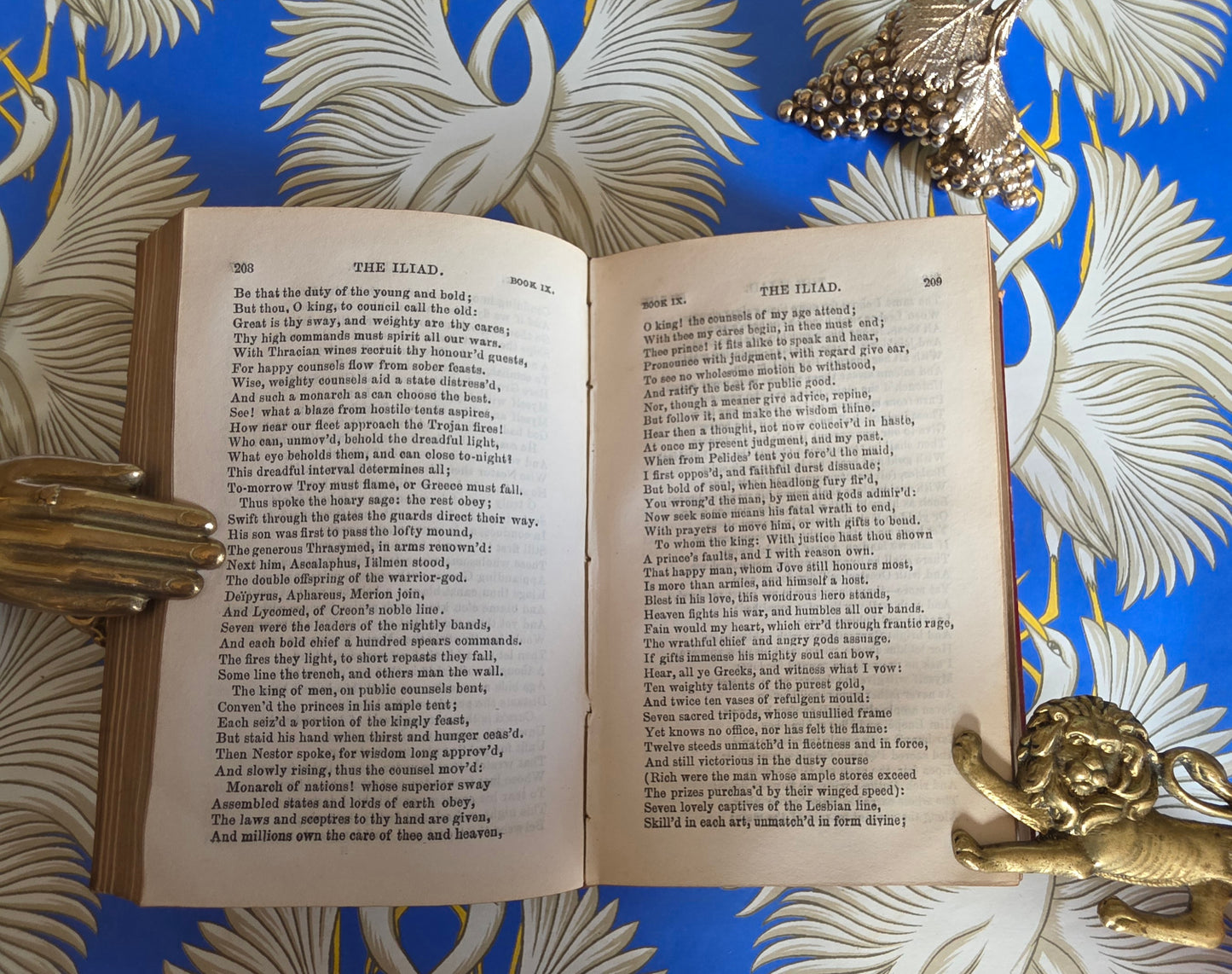 1845 The Iliad of Homer - Translated by Alexander Pope - Antique Full Leather Bound Book